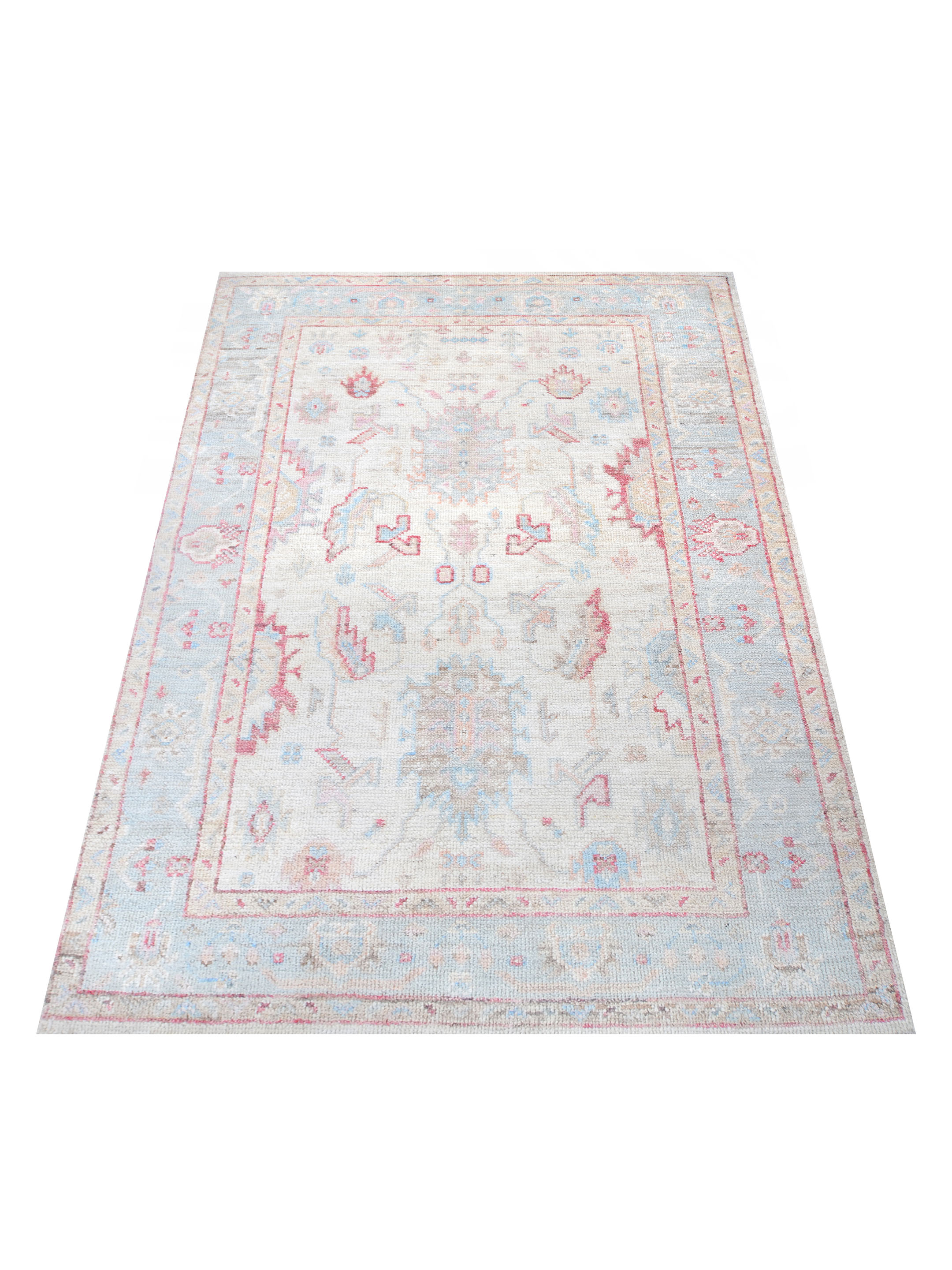 Ushak Wool Weft Hand Knotted Ivory 4x6 - Image 2 of 6