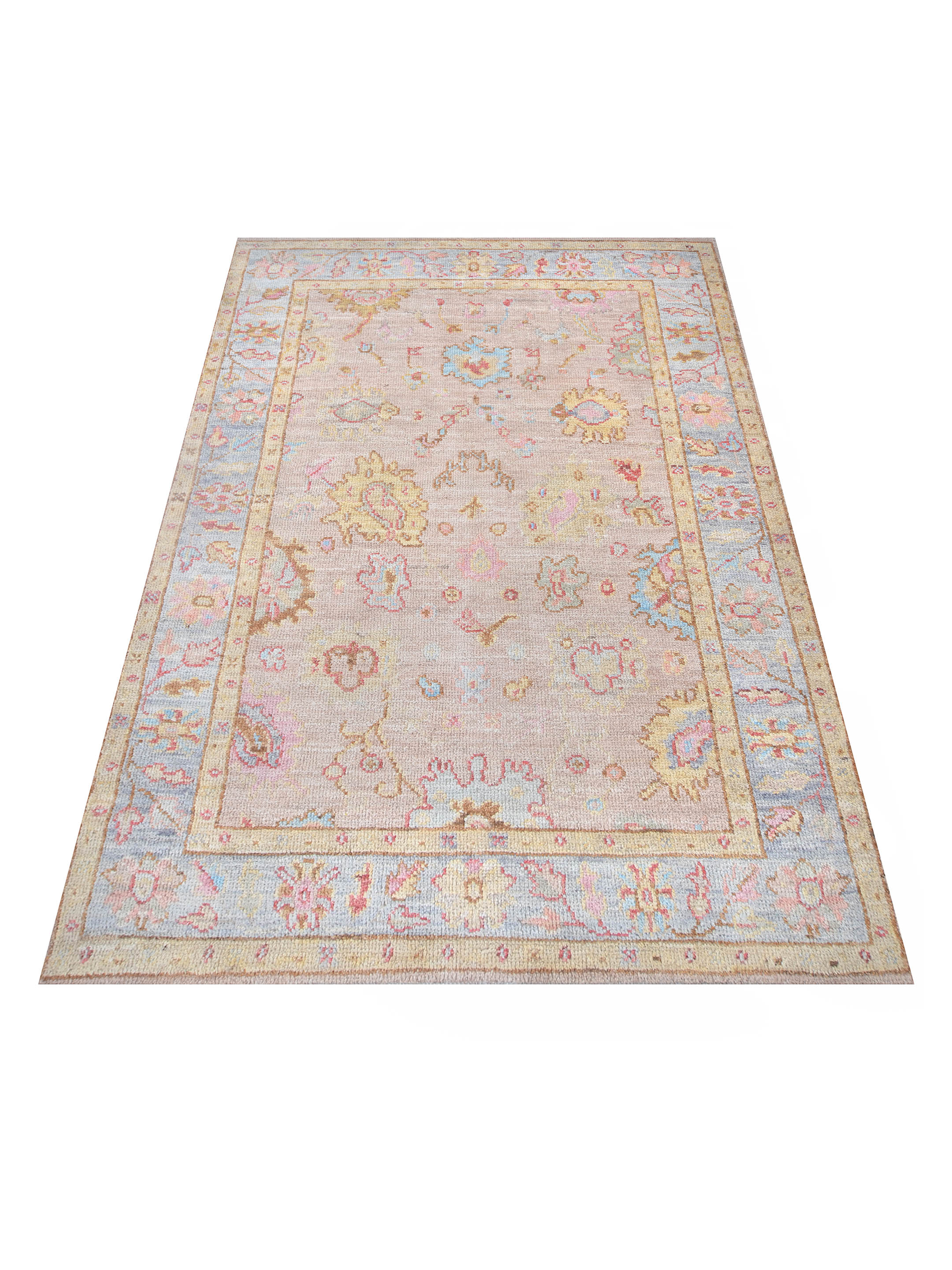 Ushak Wool Weft Hand Knotted Beige 4x6 - Image 2 of 6
