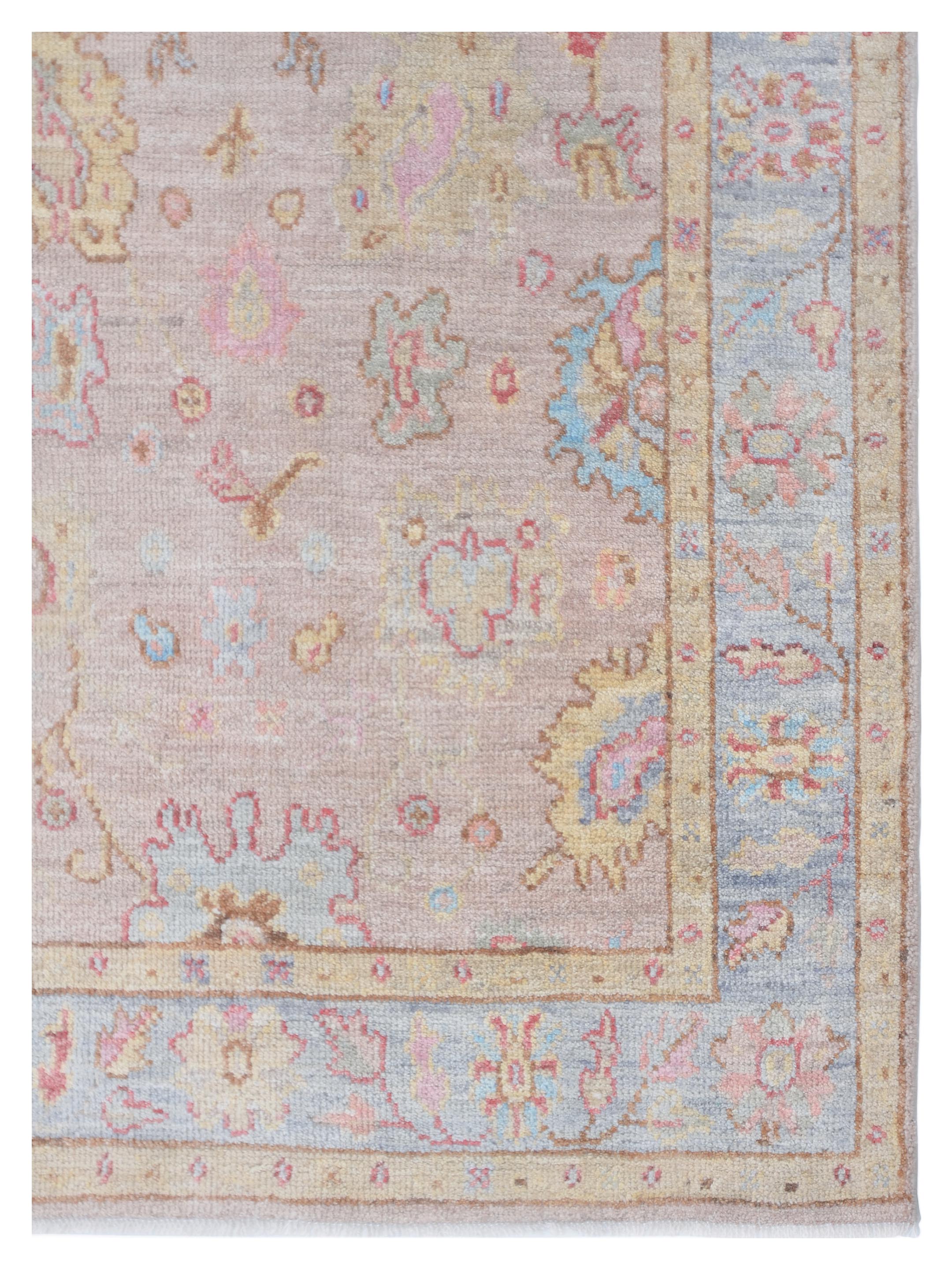 Ushak Wool Weft Hand Knotted Beige 4x6 - Image 3 of 6