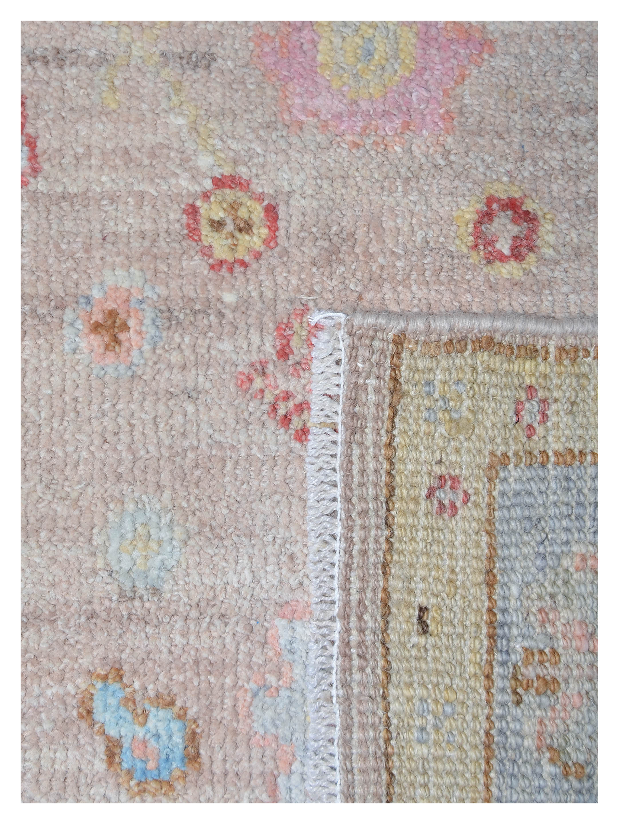 Ushak Wool Weft Hand Knotted Beige 4x6 - Image 5 of 6