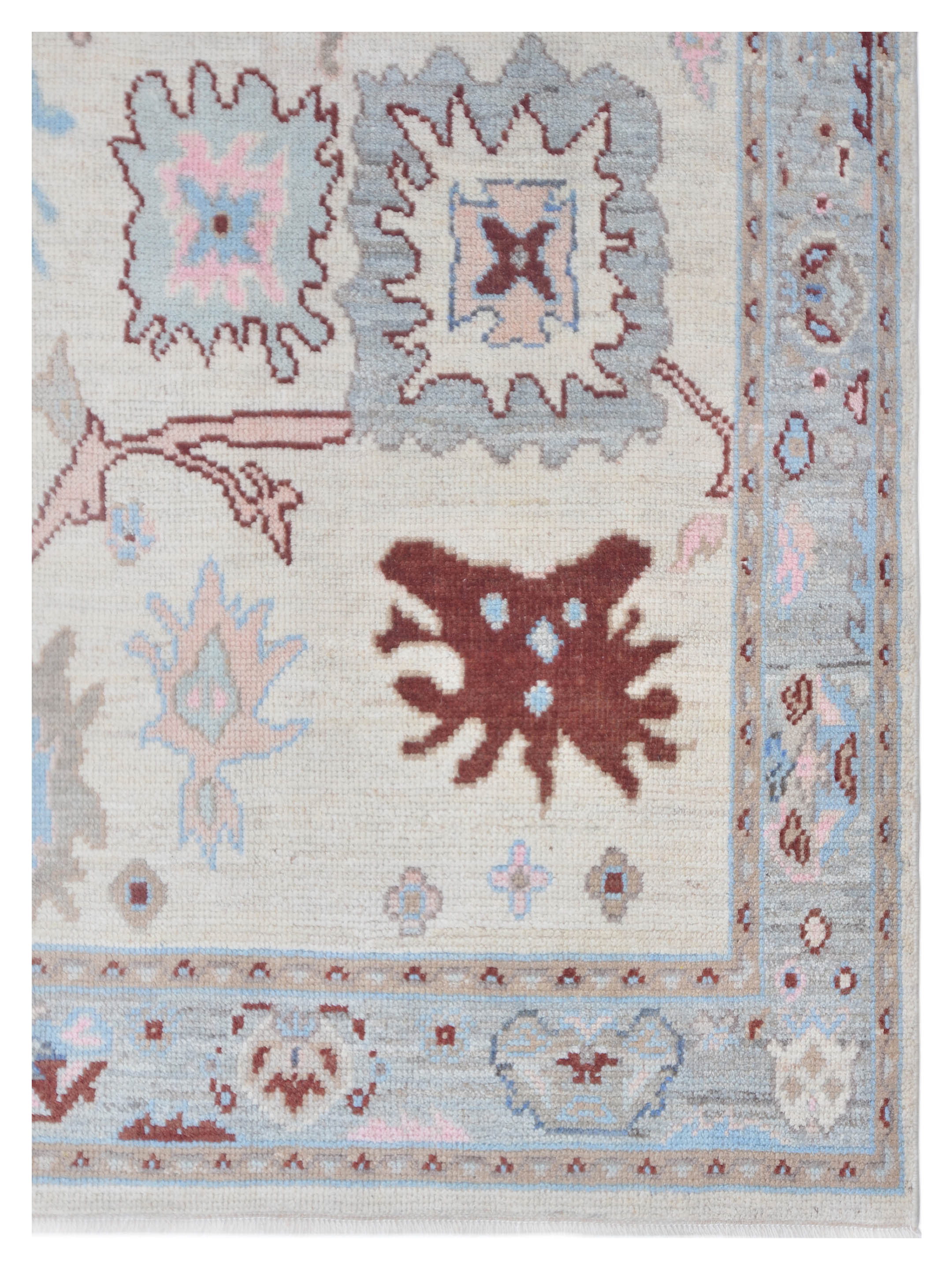 Ushak Wool Weft Hand Knotted Ivory 4x6 - Image 3 of 6