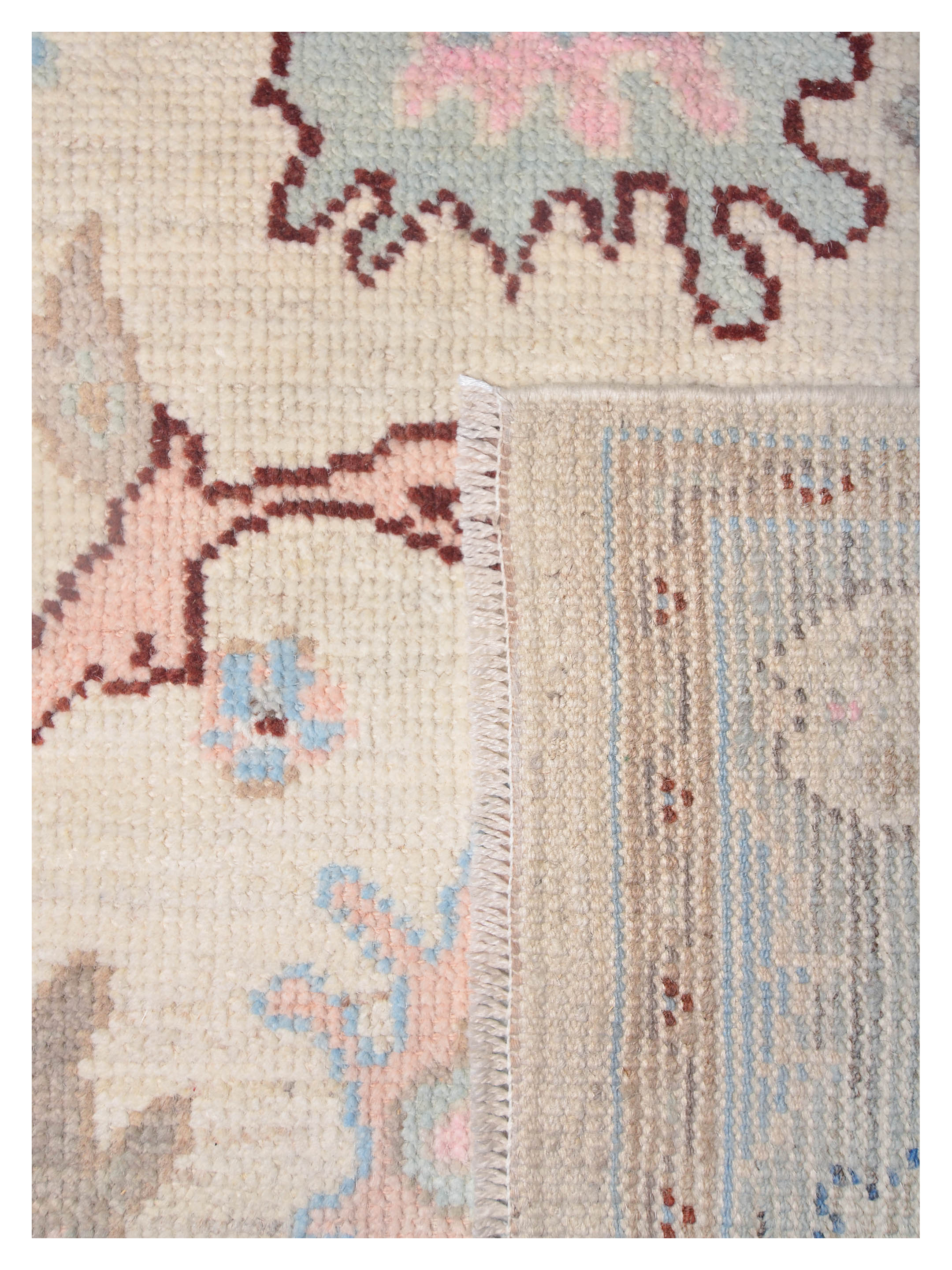 Ushak Wool Weft Hand Knotted Ivory 4x6 - Image 5 of 6