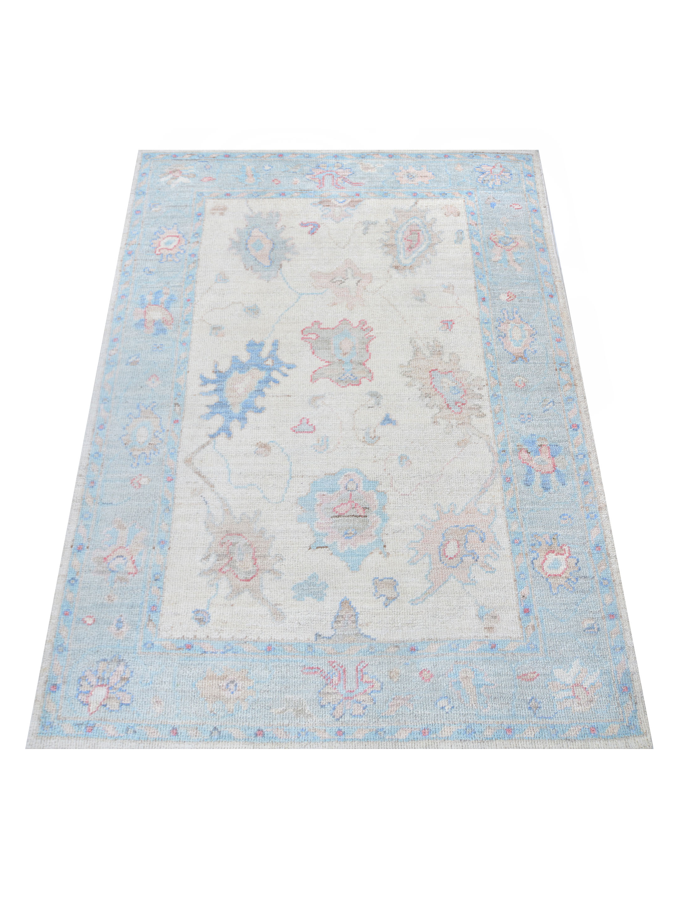 Ushak Wool Weft Hand Knotted Ivory 4x6 - Image 2 of 6