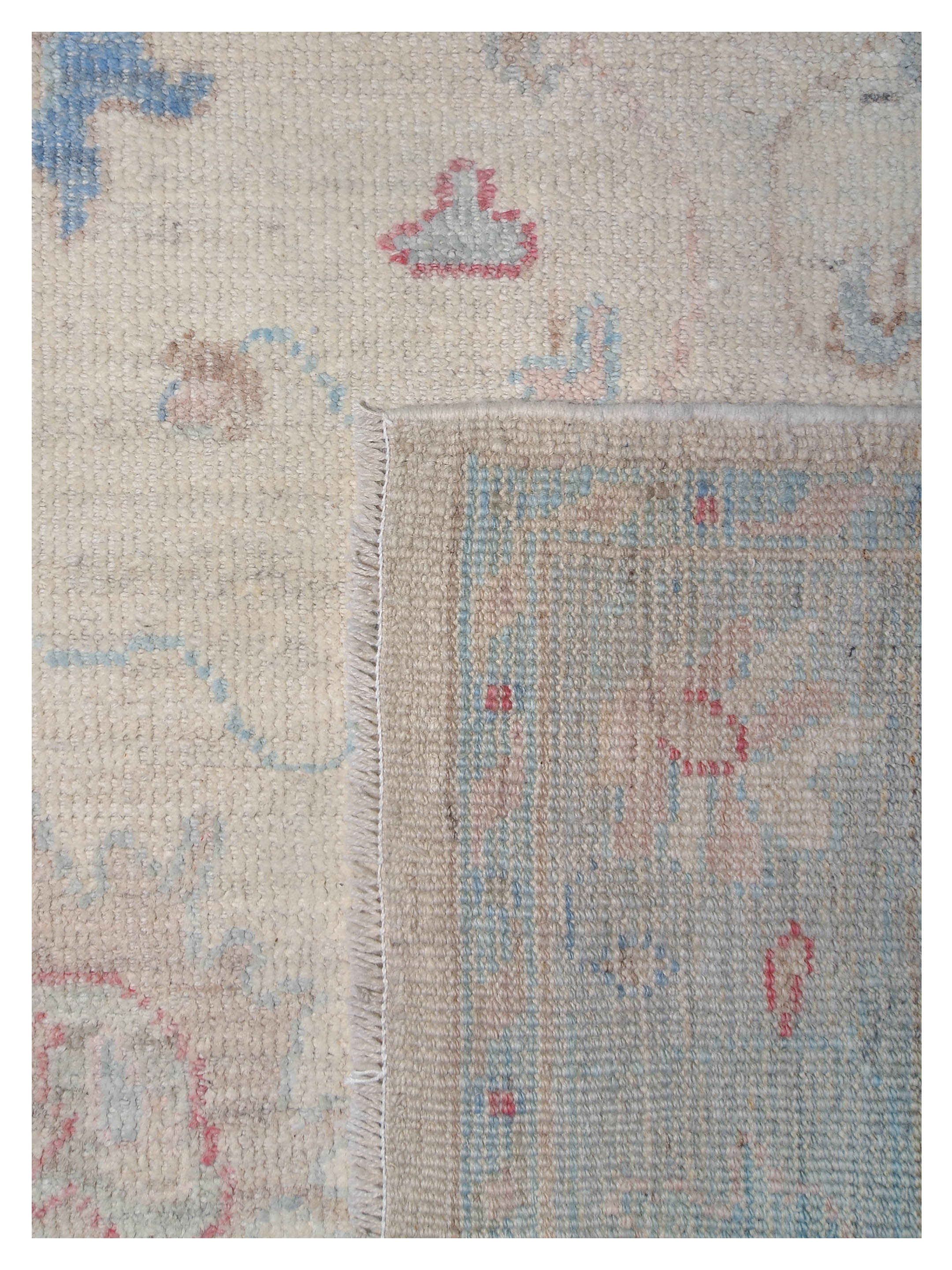 Ushak Wool Weft Hand Knotted Ivory 4x6 - Image 5 of 6