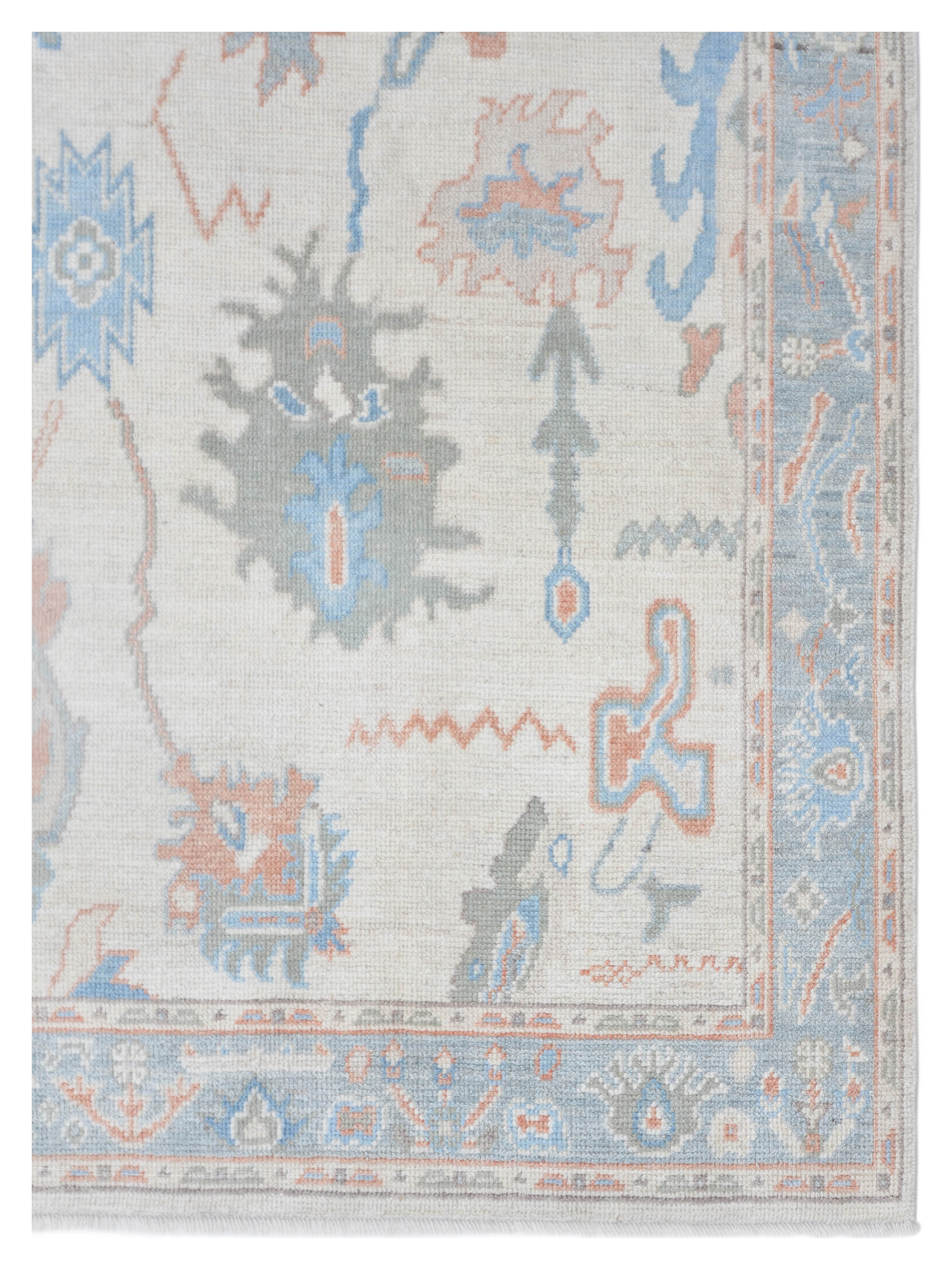Ushak Wool Weft Hand Knotted Ivory 4x6 - Image 3 of 6