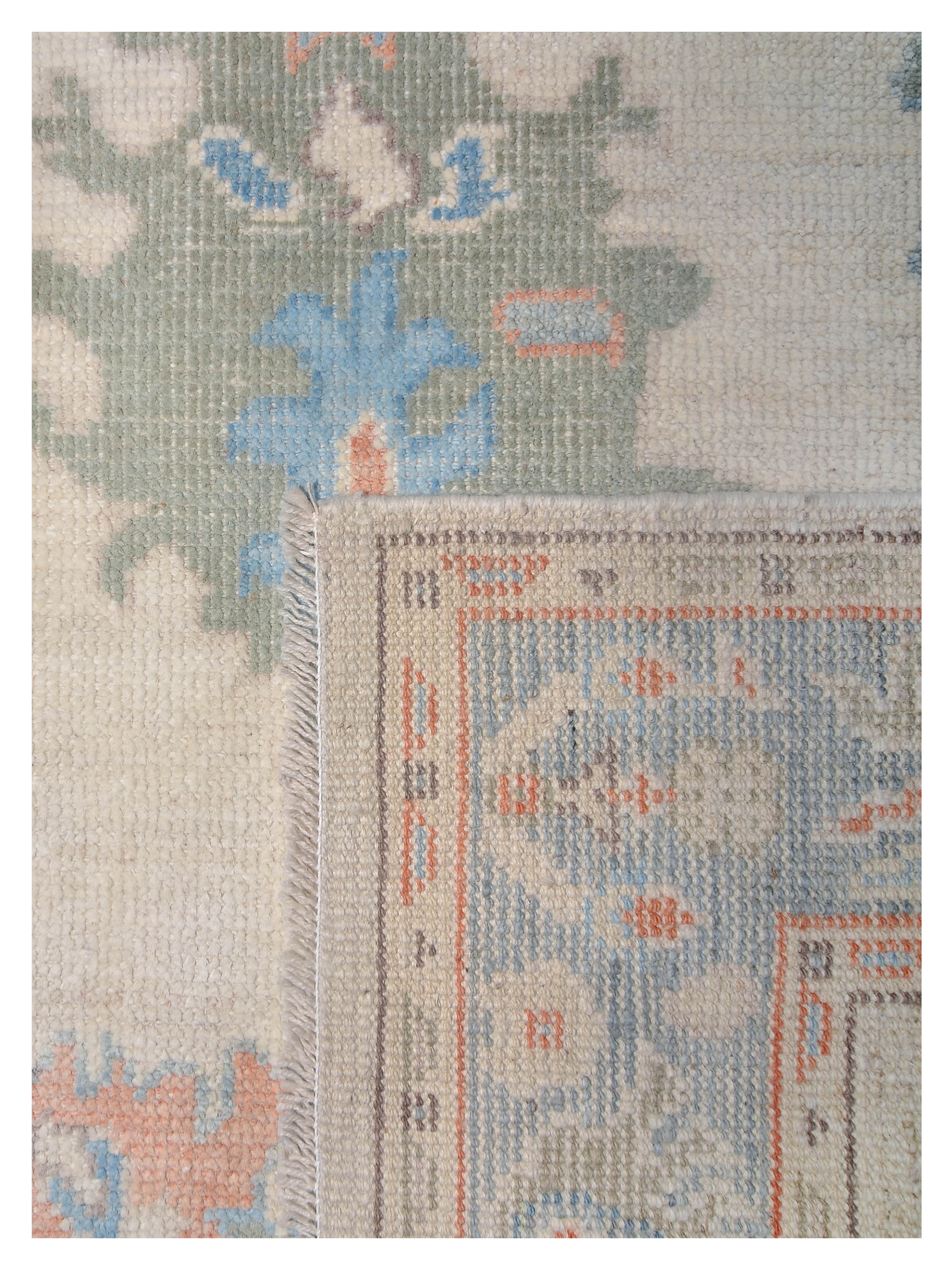 Ushak Wool Weft Hand Knotted Ivory 4x6 - Image 5 of 6