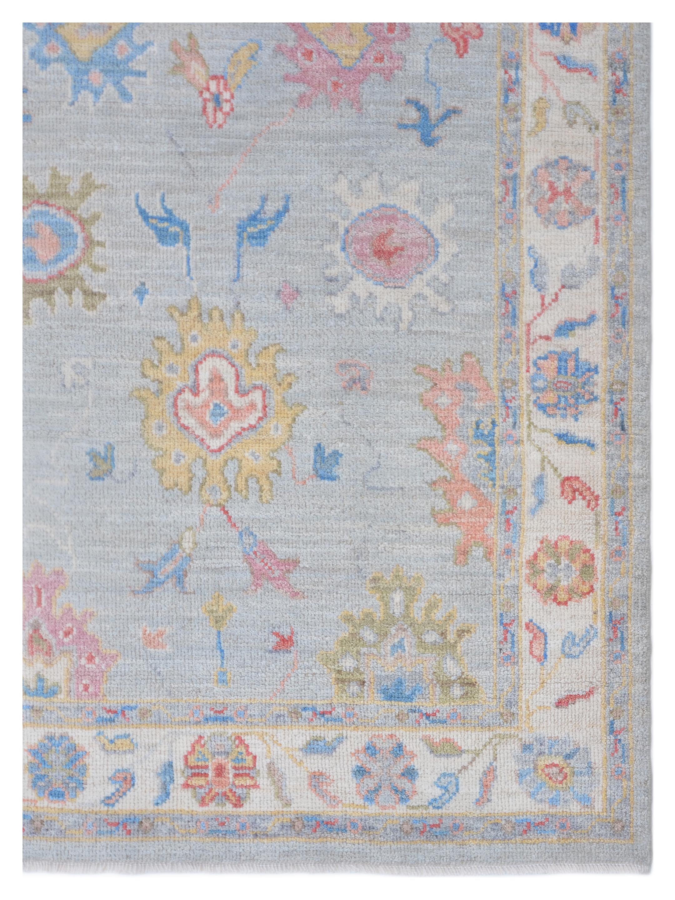 Ushak Wool Weft Hand Knotted Grey 4x6 - Image 3 of 6