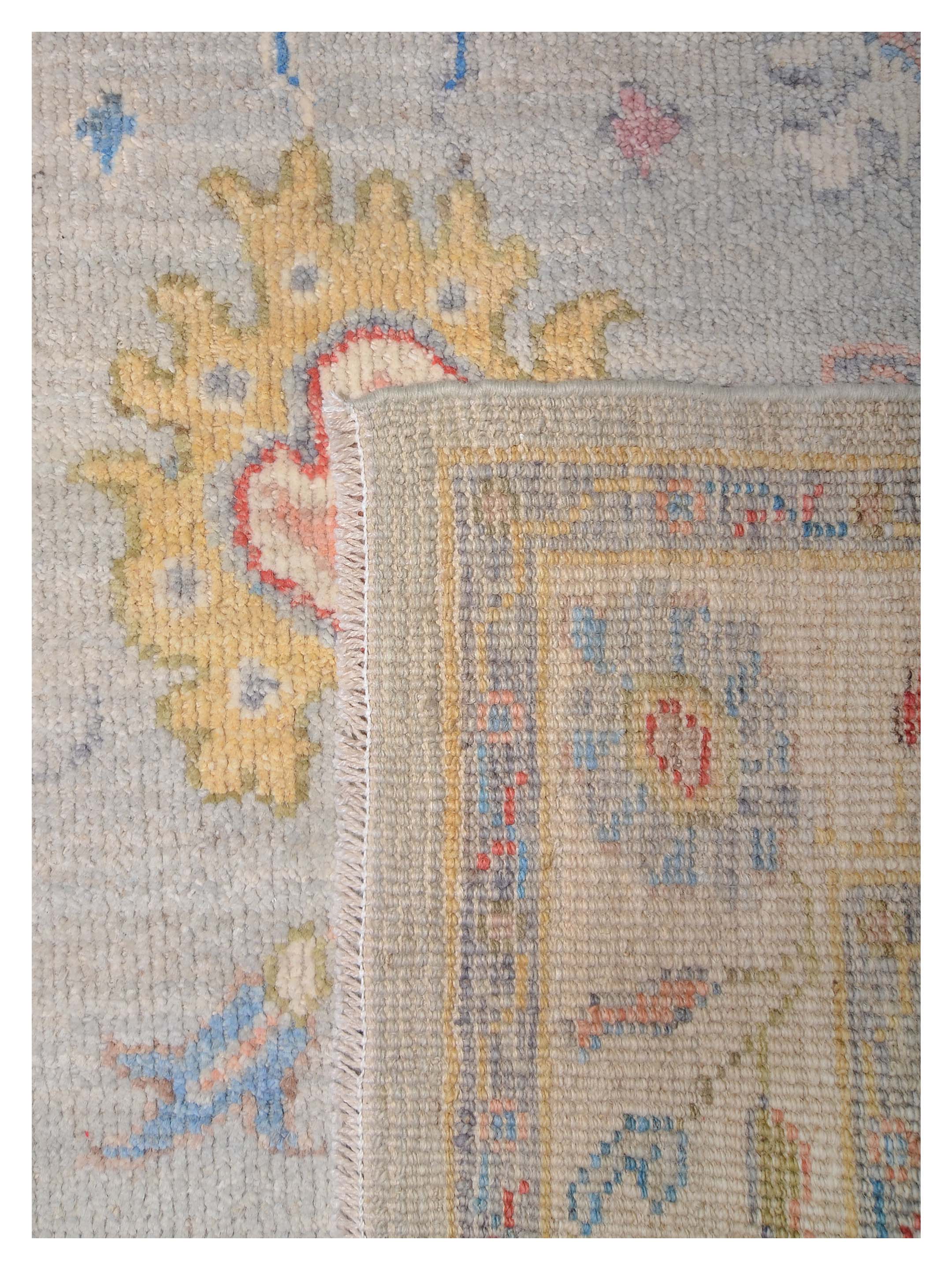 Ushak Wool Weft Hand Knotted Grey 4x6 - Image 5 of 6