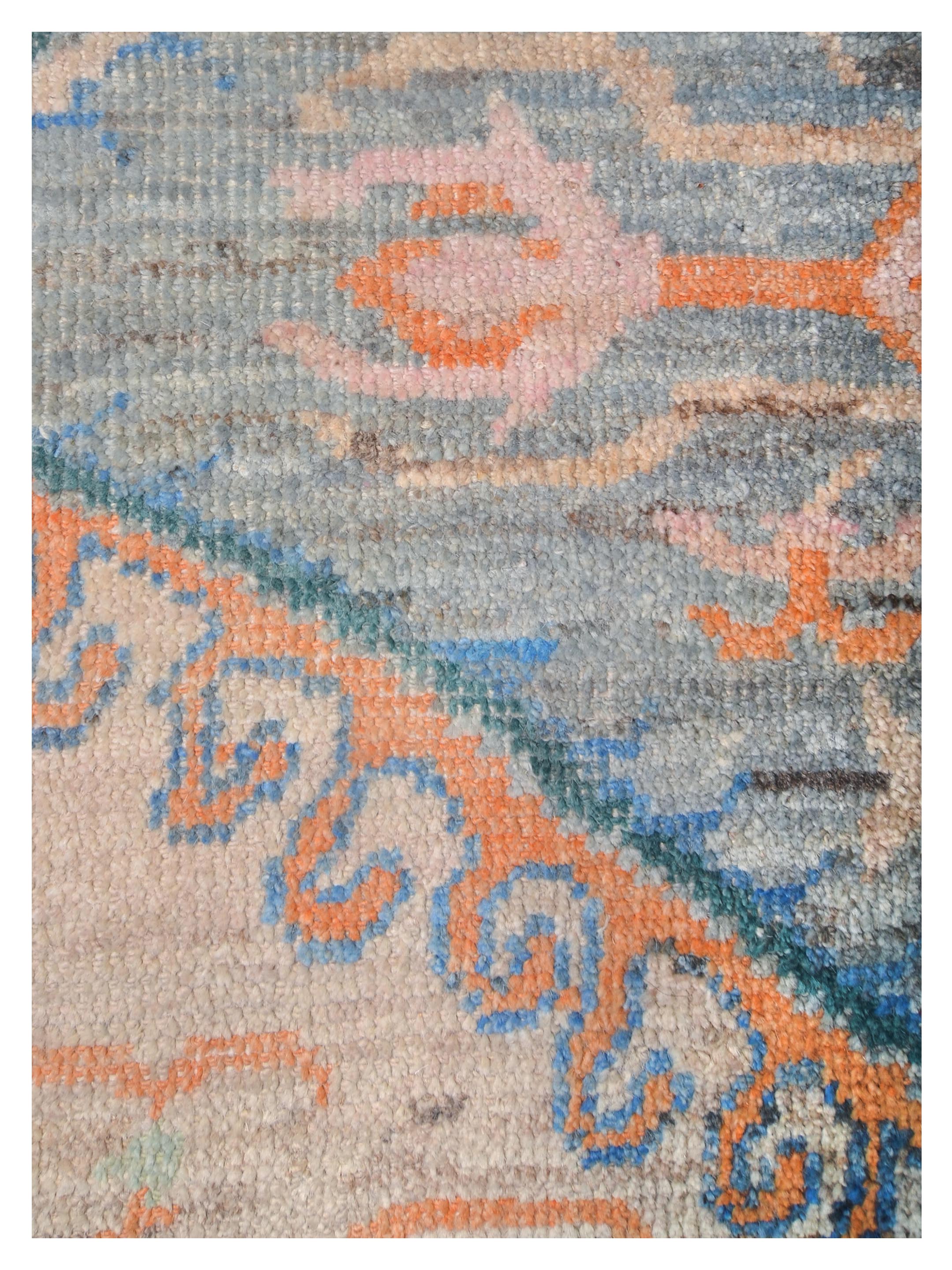 Ushak Wool Weft Hand Knotted Grey 4x6 - Image 4 of 6