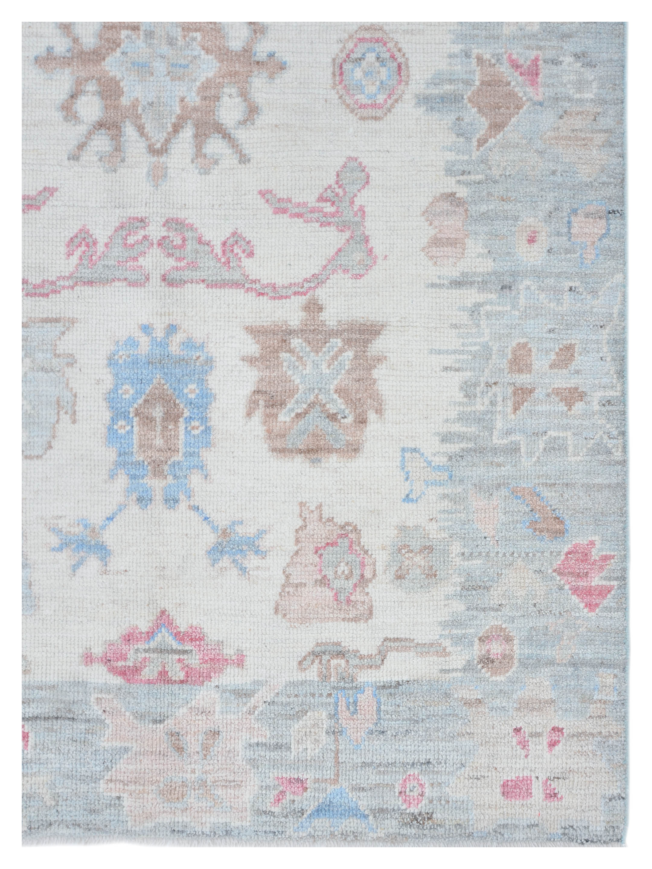 Ushak Wool Weft Hand Knotted Ivory 4x6 - Image 3 of 6