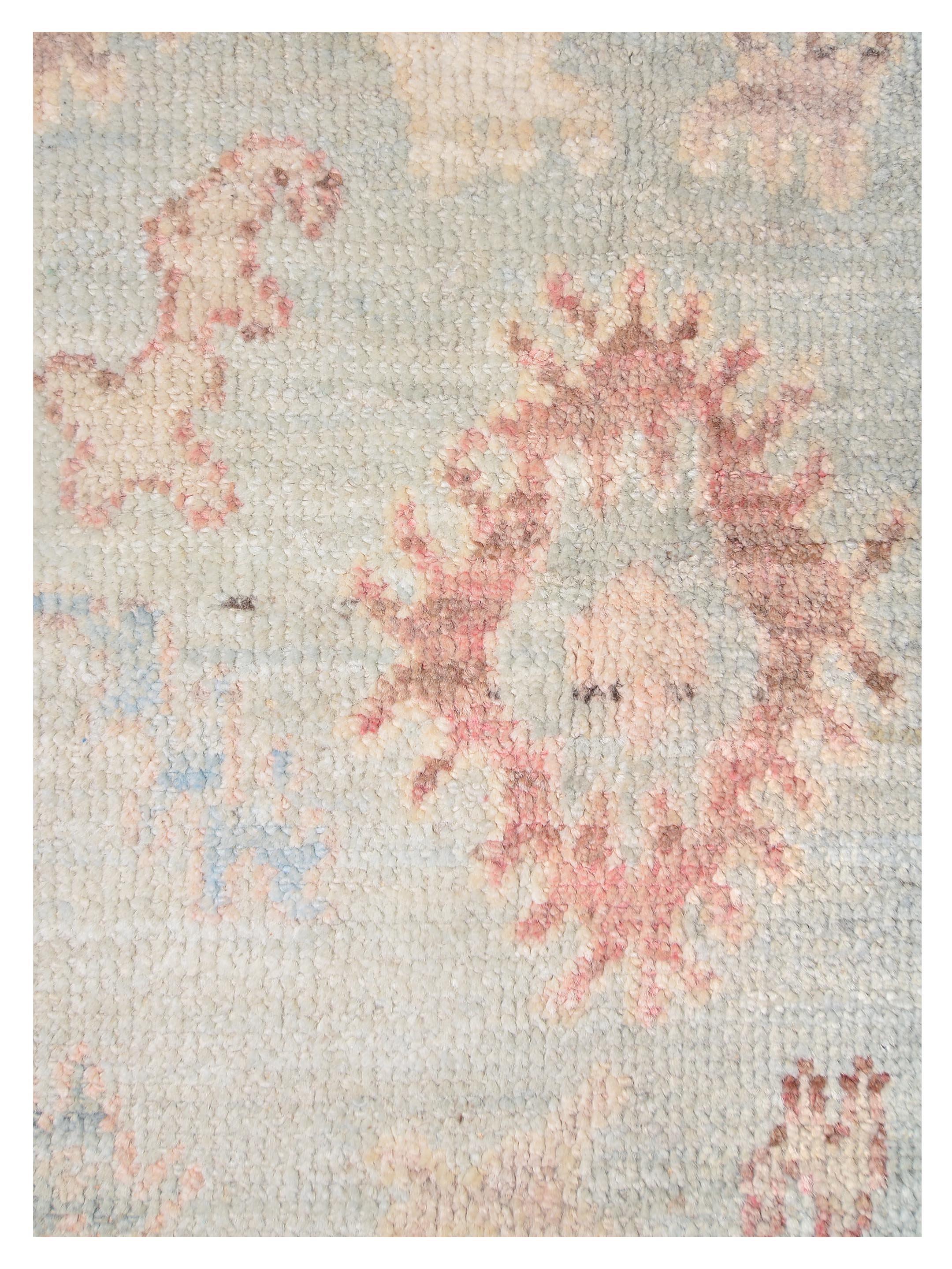 Ushak Wool Weft Hand Knotted Turquoise 4x6 - Image 4 of 6