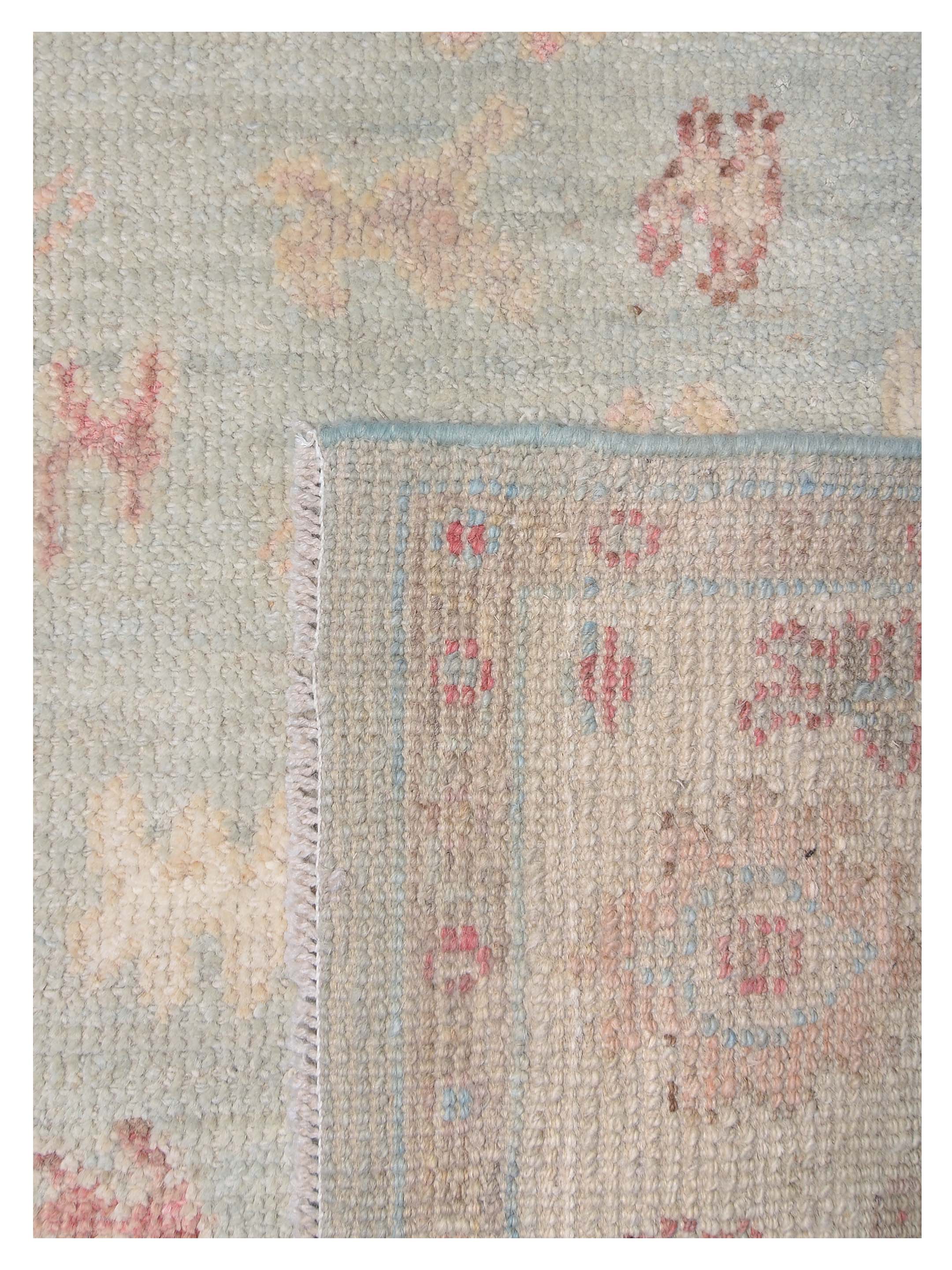 Ushak Wool Weft Hand Knotted Turquoise 4x6 - Image 5 of 6