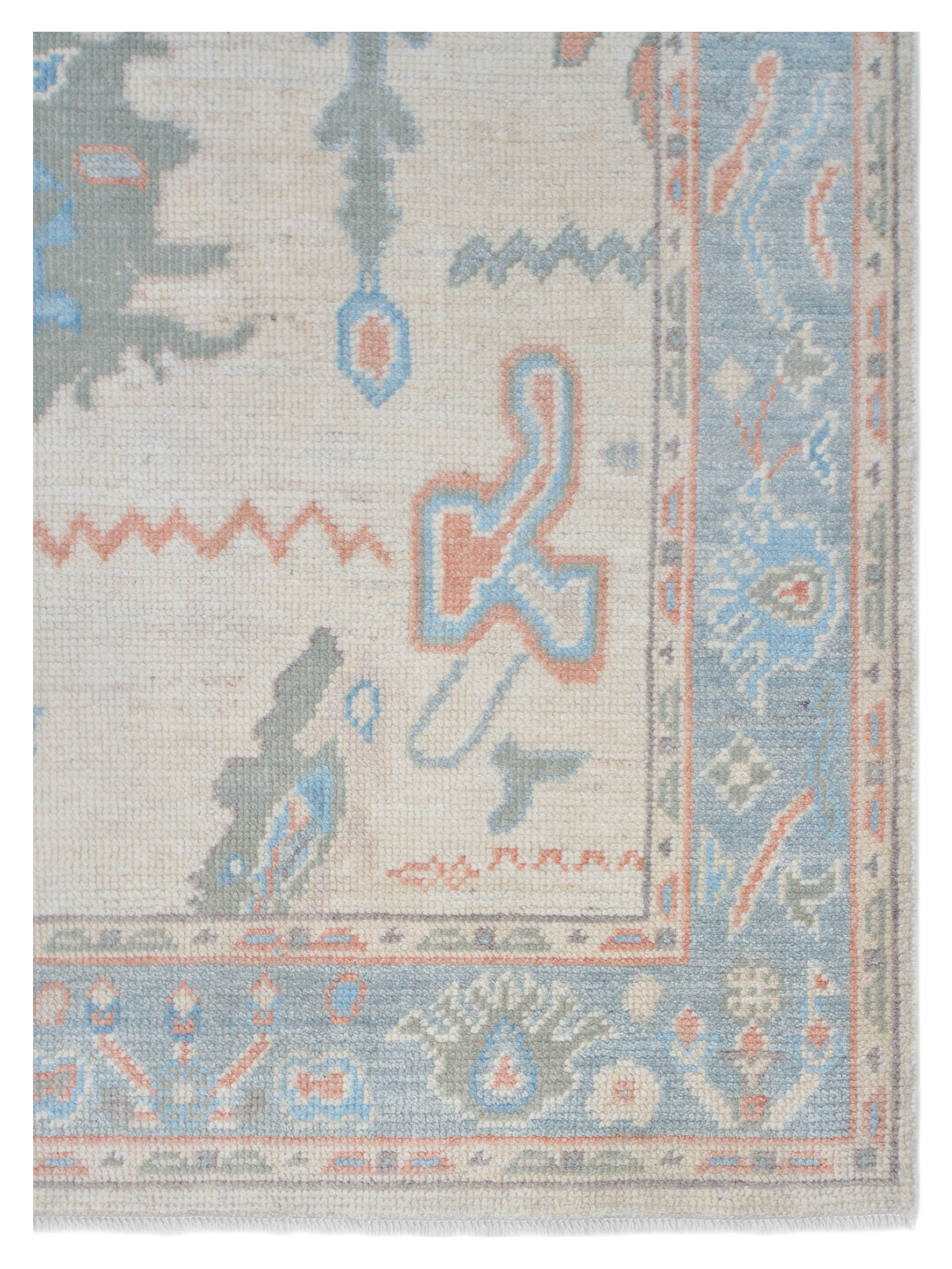 Ushak Wool Weft Hand Knotted Ivory 4x6 - Image 3 of 6