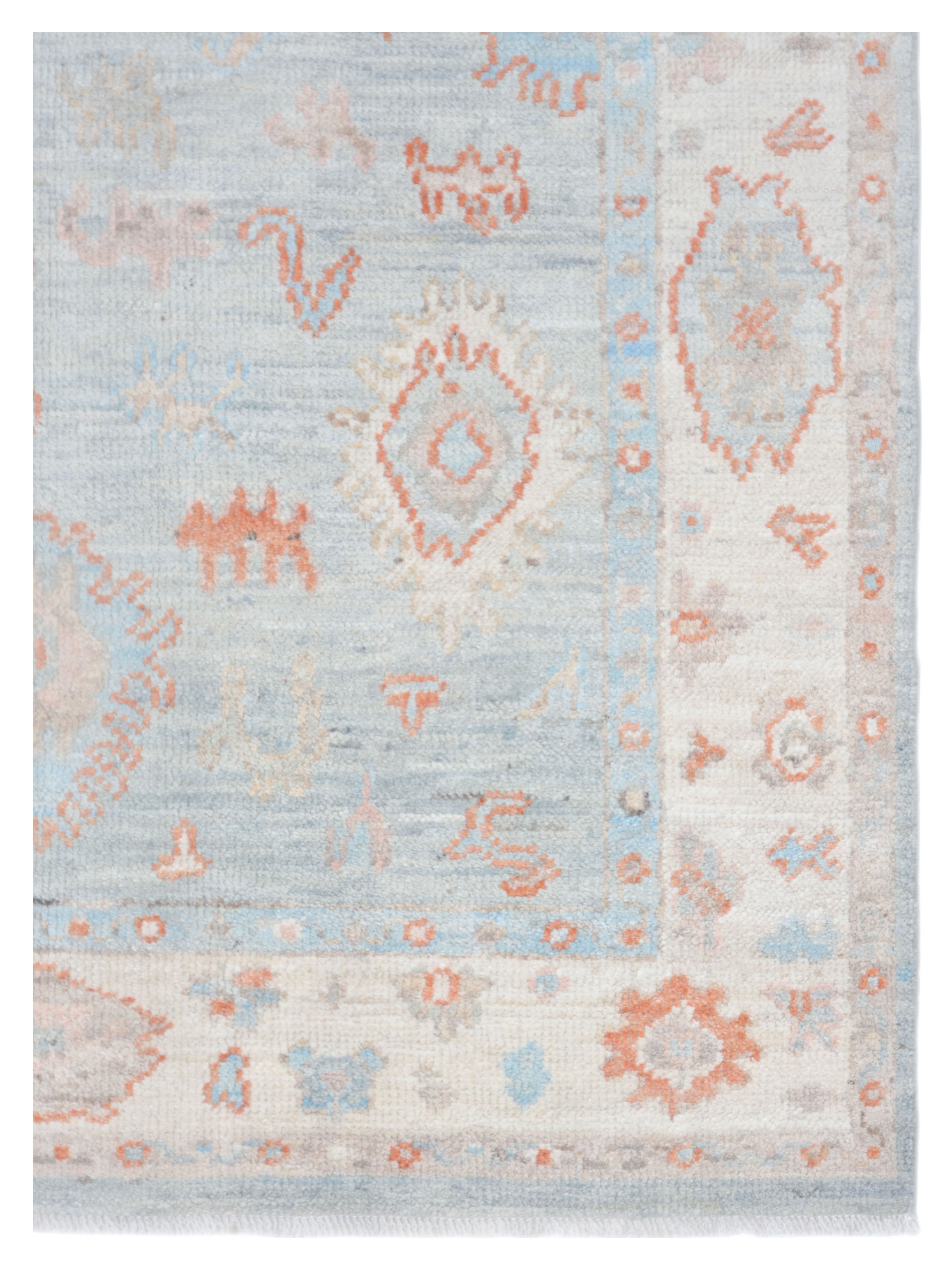 Ushak Wool Weft Hand Knotted Lt.Blue 4x6 - Image 3 of 6