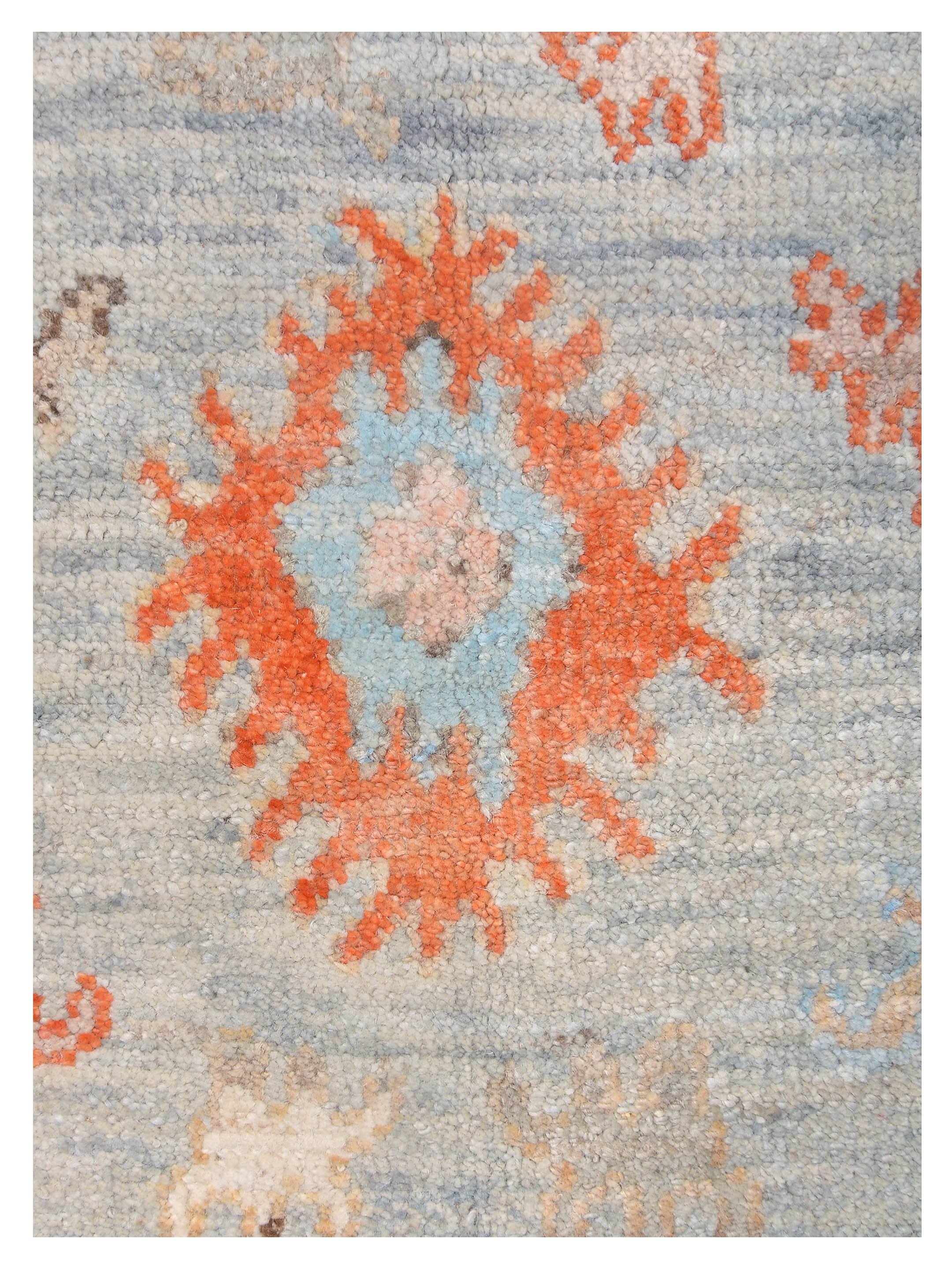 Ushak Wool Weft Hand Knotted Lt.Blue 4x6 - Image 4 of 6