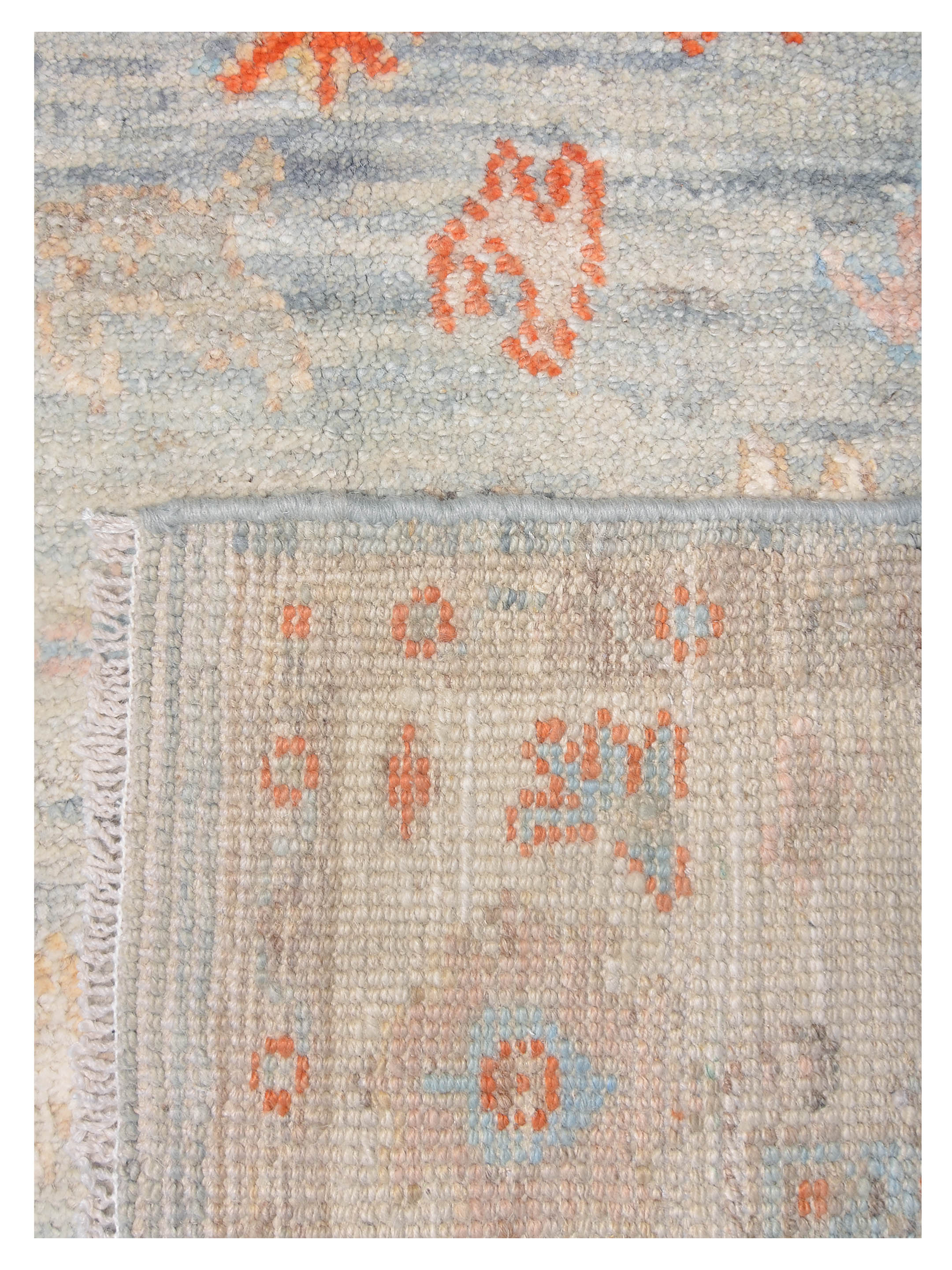 Ushak Wool Weft Hand Knotted Lt.Blue 4x6 - Image 5 of 6