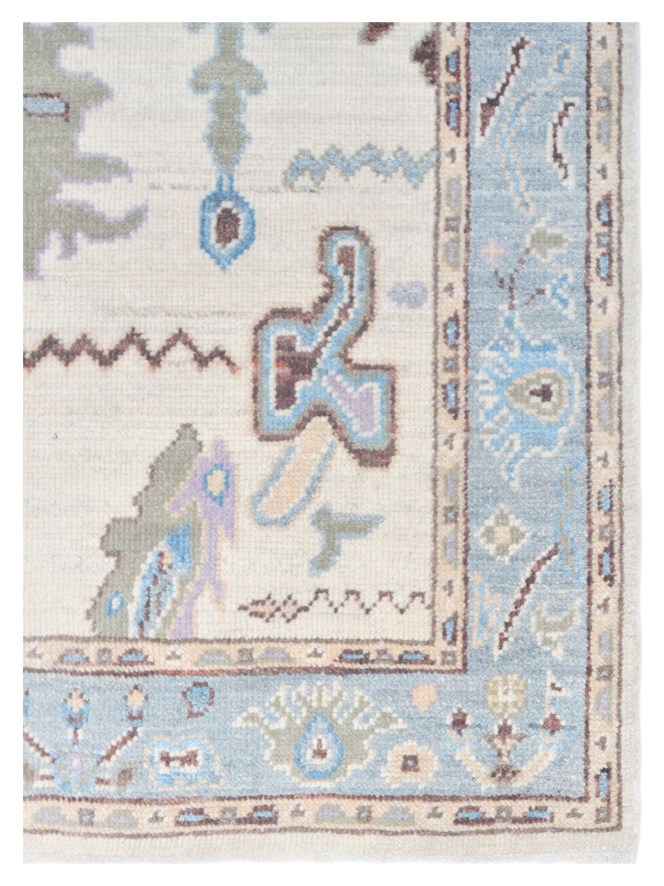 Ushak Wool Weft Hand Knotted Ivory 4x6 - Image 3 of 6