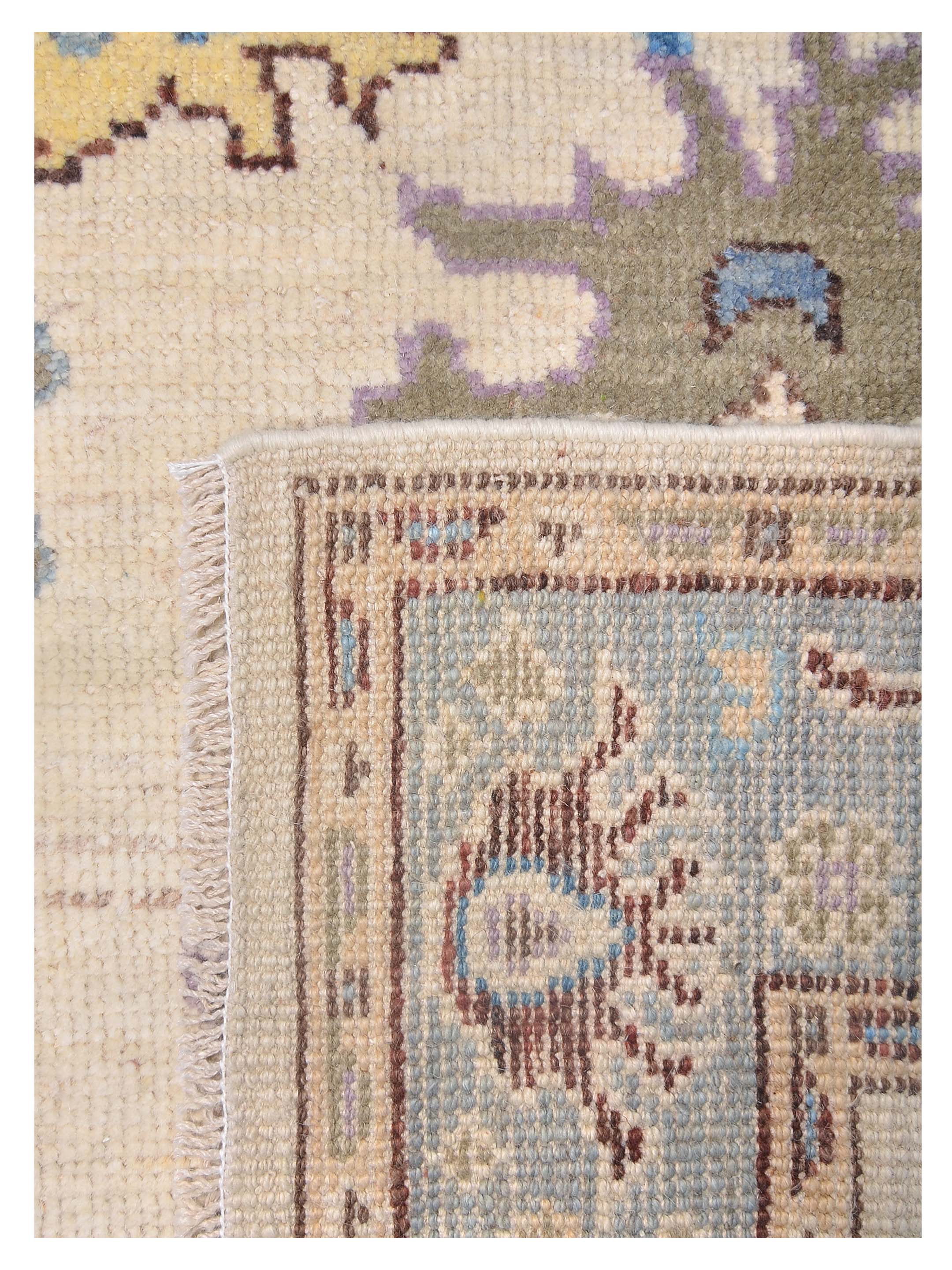 Ushak Wool Weft Hand Knotted Ivory 4x6 - Image 5 of 6