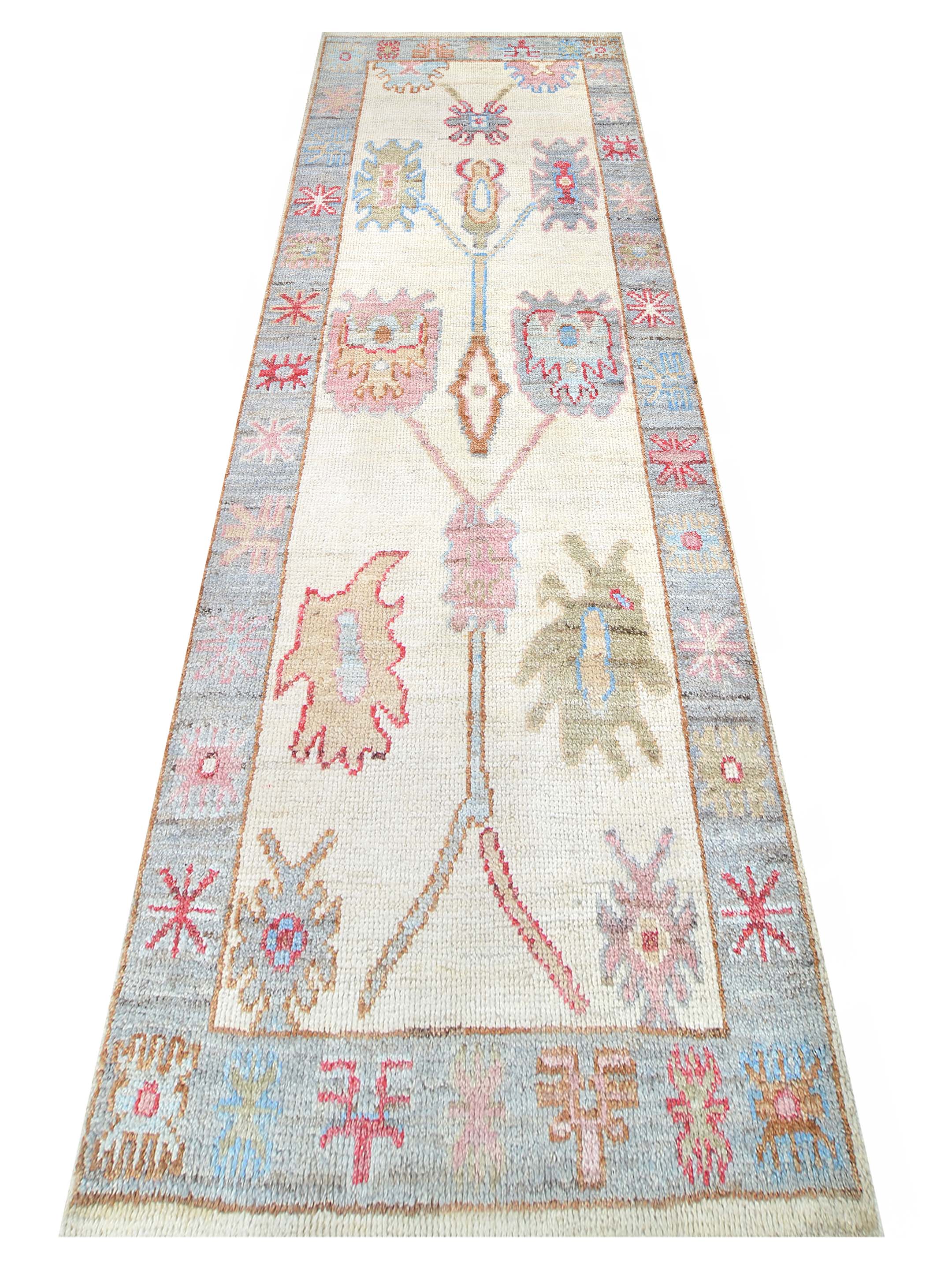 Ushak Wool Weft Hand Knotted Ivory 3x6 - Image 2 of 6