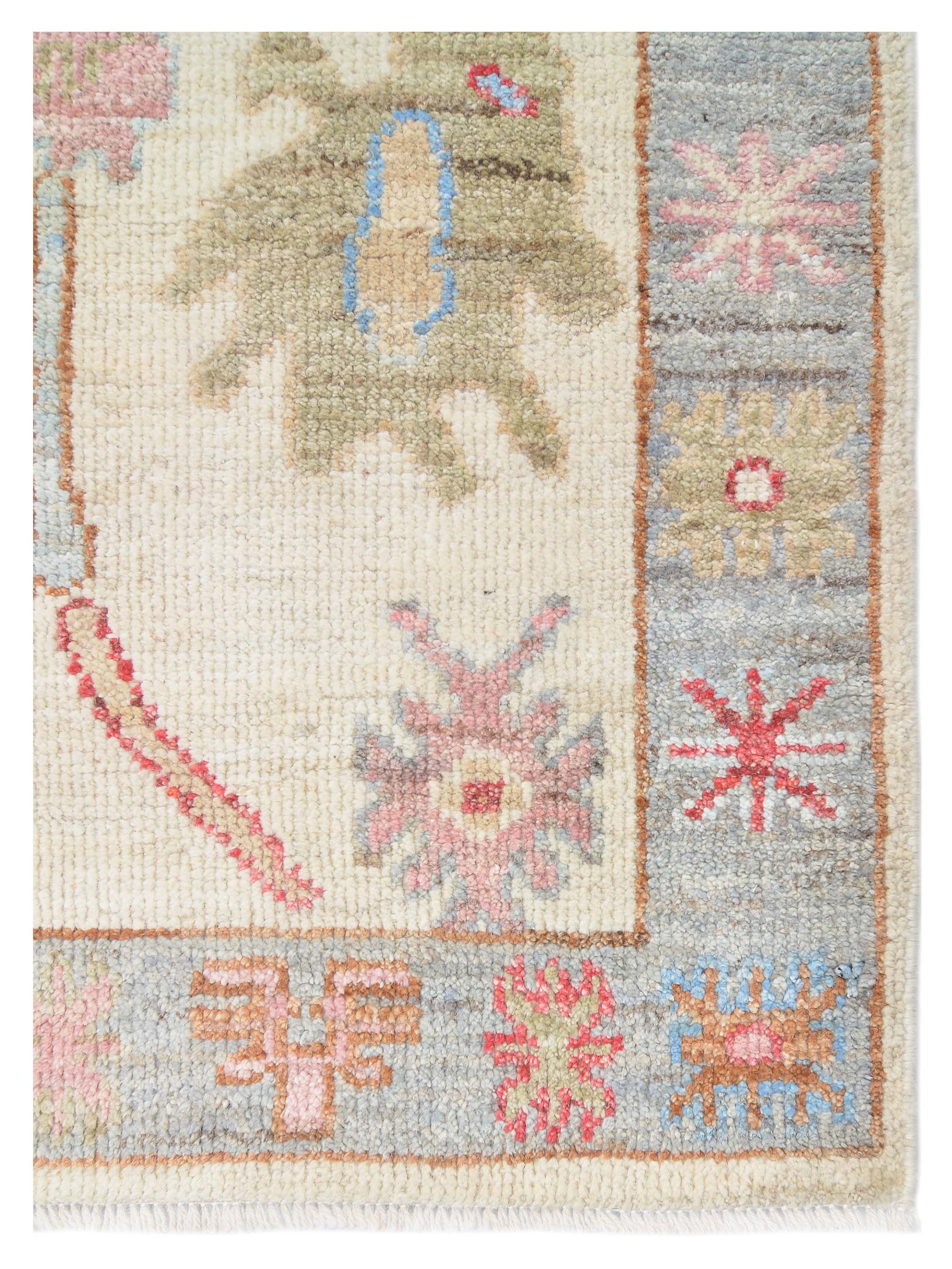 Ushak Wool Weft Hand Knotted Ivory 3x6 - Image 3 of 6