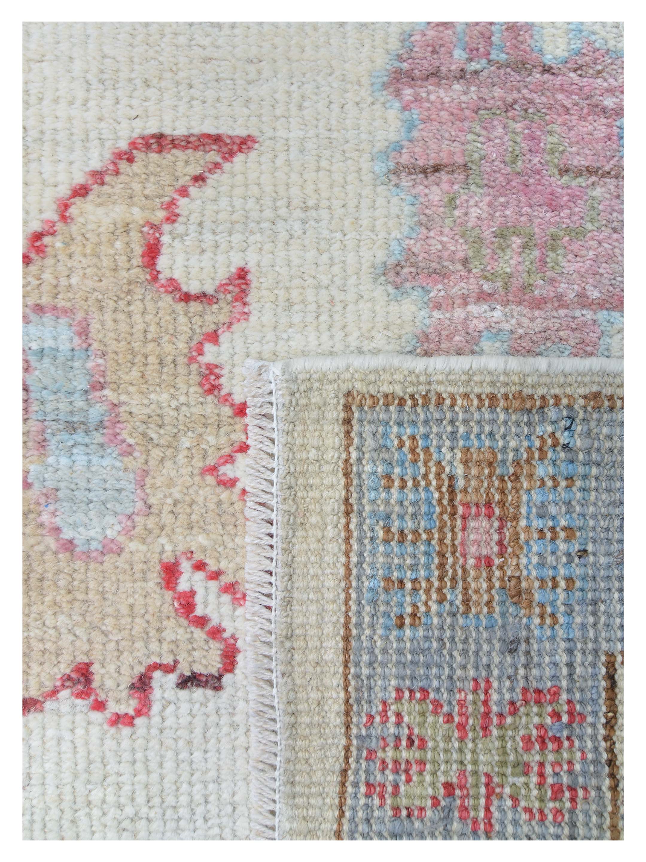 Ushak Wool Weft Hand Knotted Ivory 3x6 - Image 5 of 6
