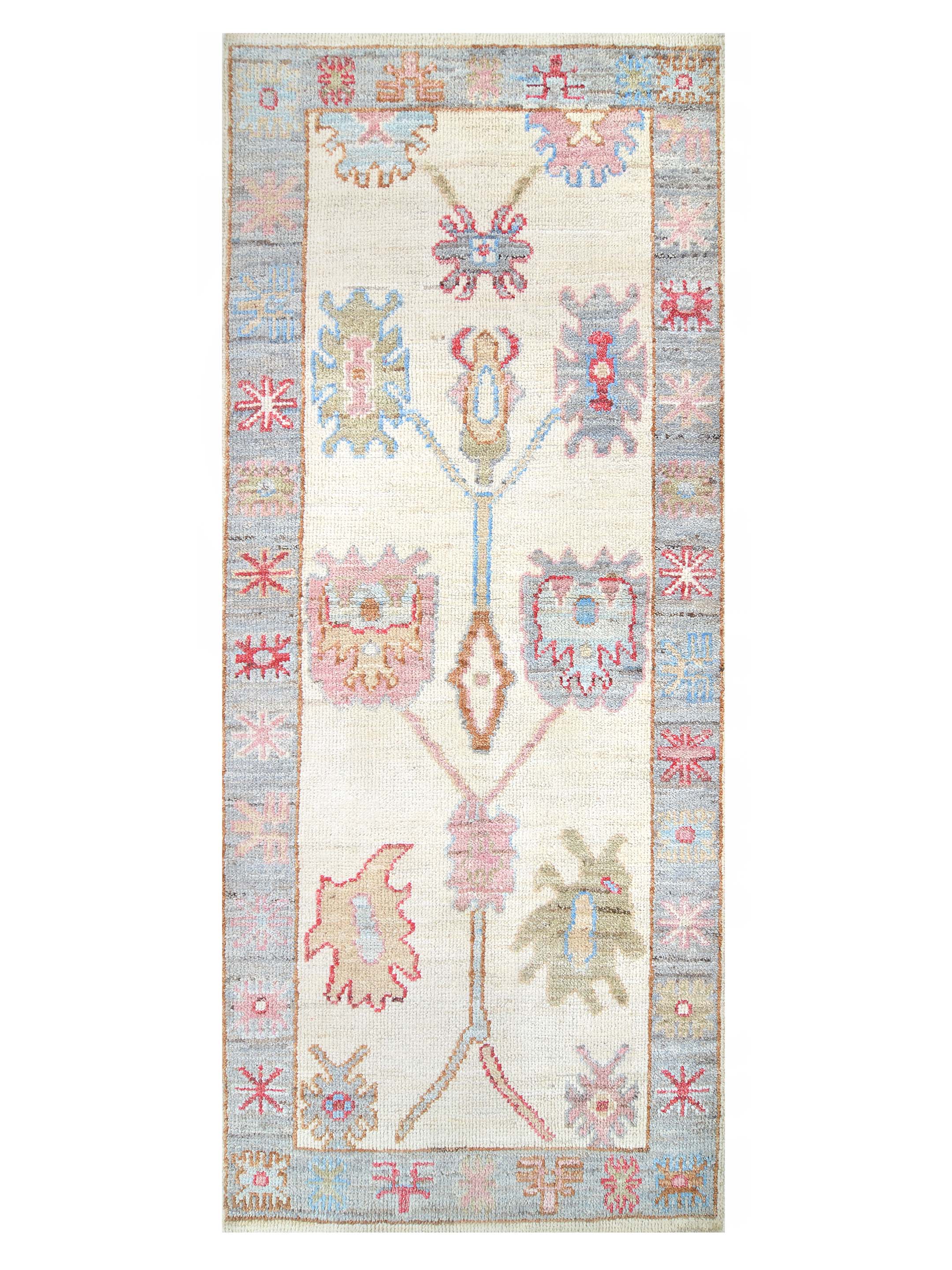 Ushak Wool Weft Hand Knotted Ivory 3x6