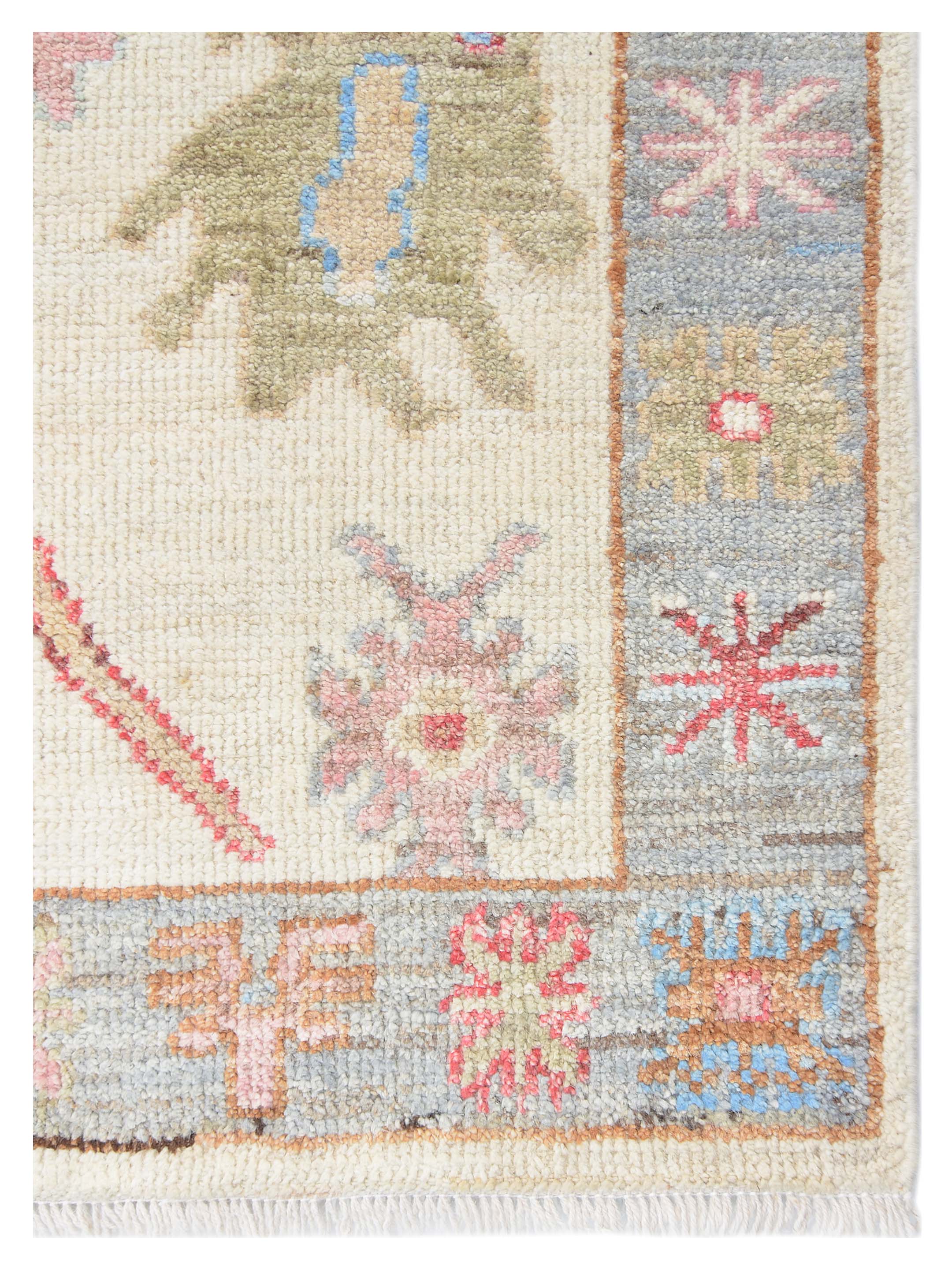 Ushak Wool Weft Hand Knotted Ivory 3x6 - Image 3 of 6