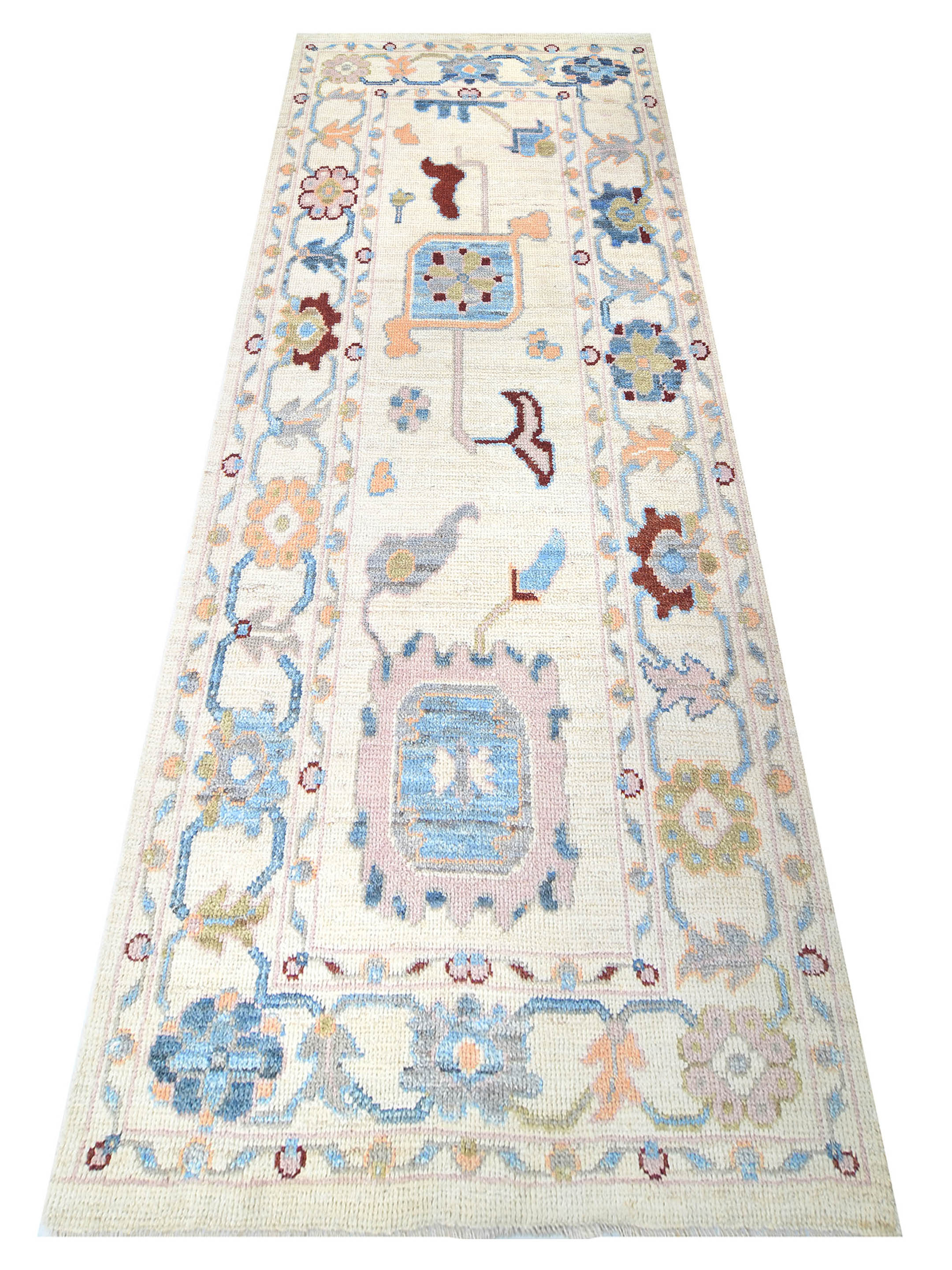 Ushak Wool Weft Hand Knotted Ivory 3x6 - Image 2 of 6