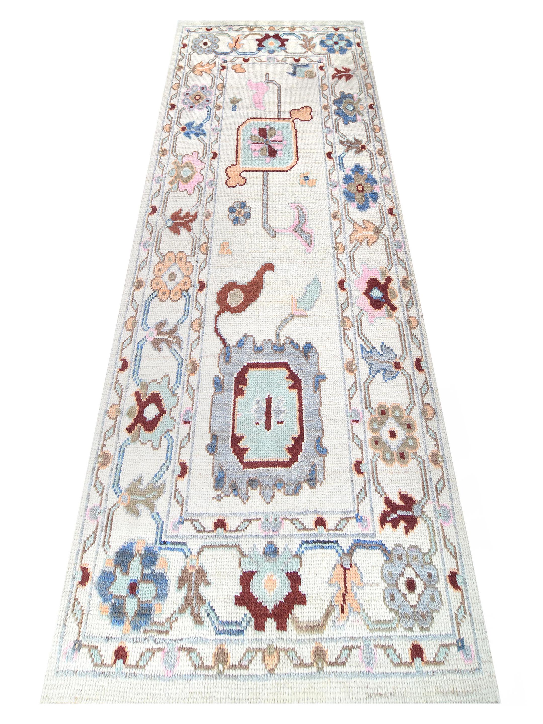 Ushak Wool Weft Hand Knotted Ivory 3x6 - Image 2 of 6