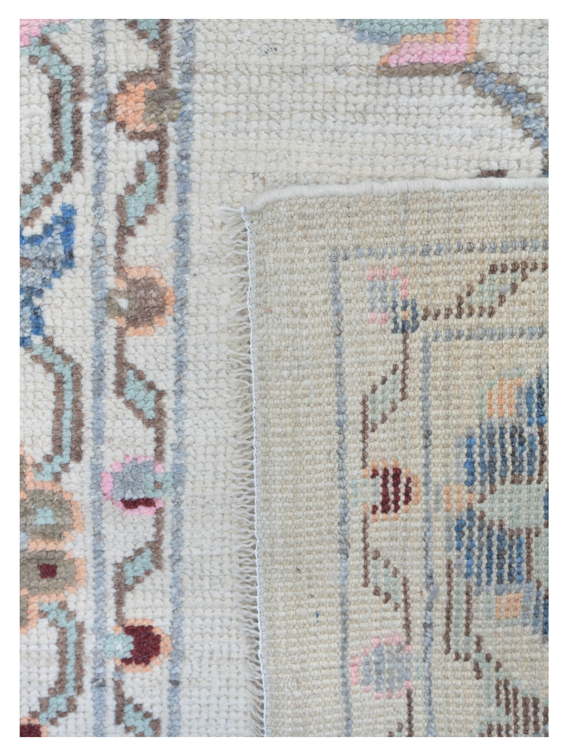 Ushak Wool Weft Hand Knotted Ivory 3x6 - Image 5 of 6