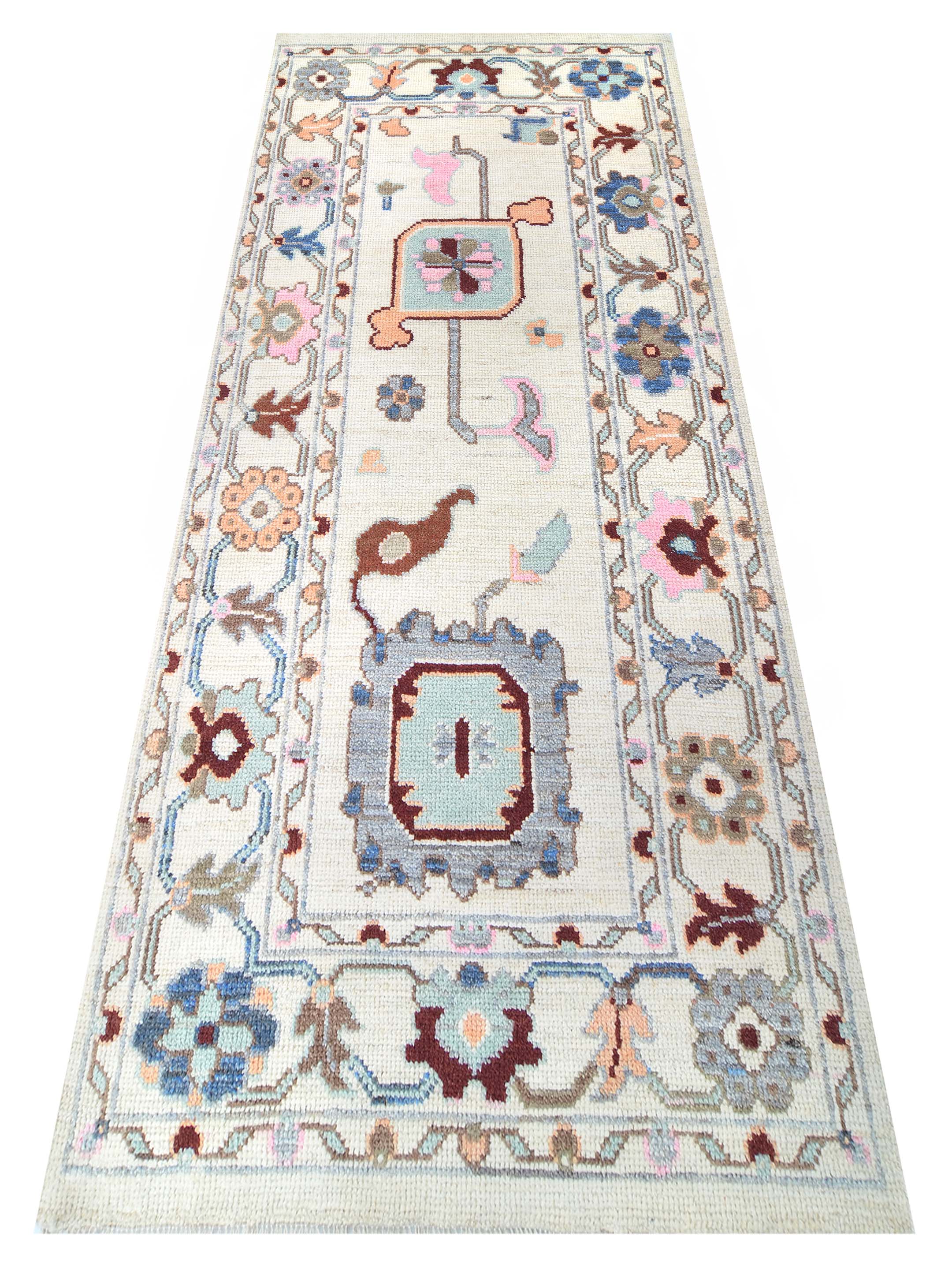 Ushak Wool Weft Hand Knotted Ivory 3x6 - Image 2 of 6