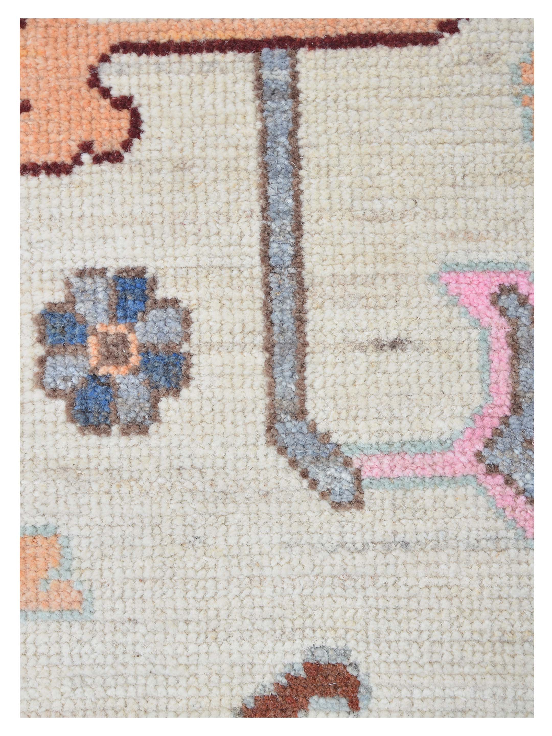 Ushak Wool Weft Hand Knotted Ivory 3x6 - Image 4 of 6