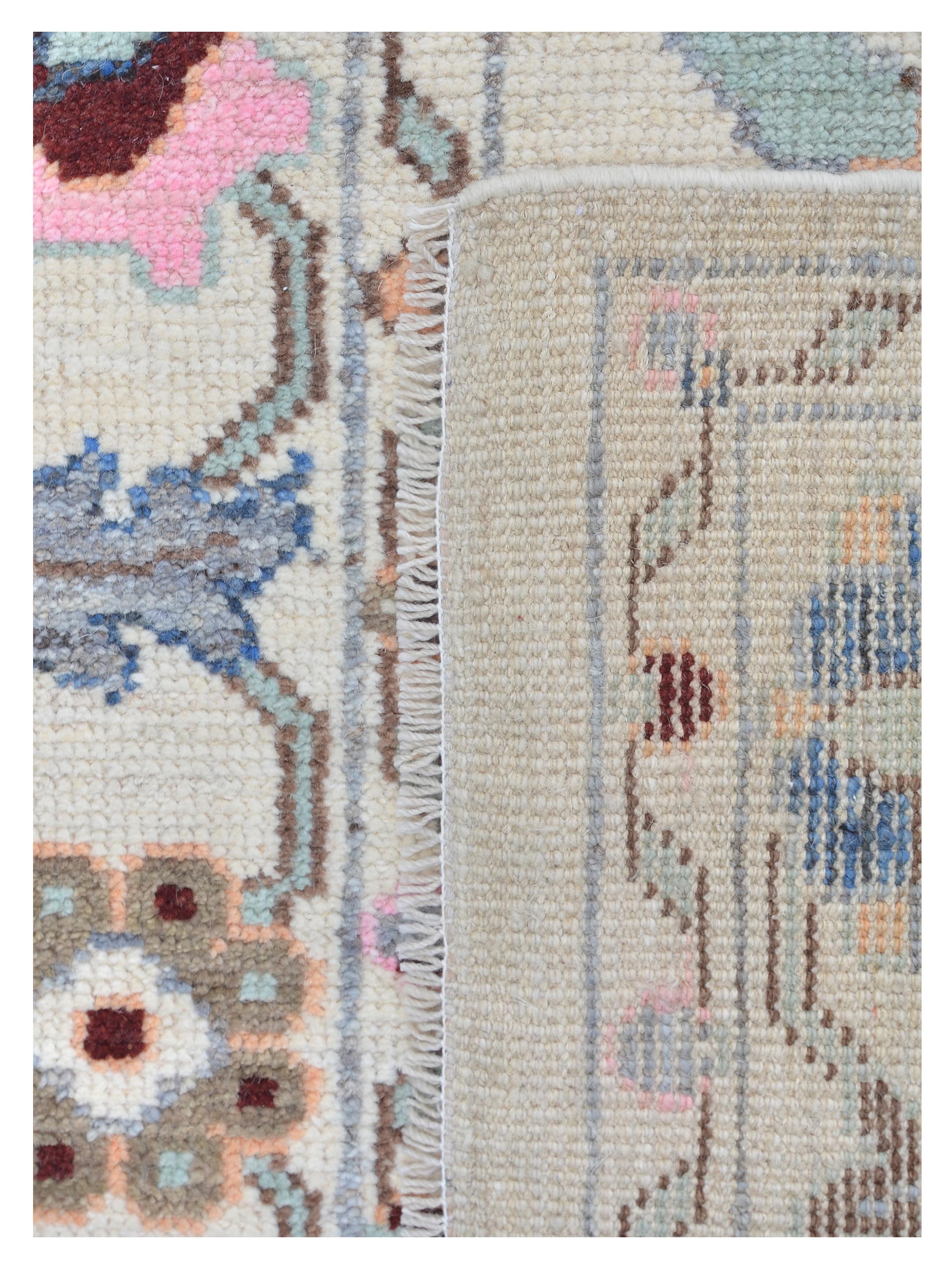 Ushak Wool Weft Hand Knotted Ivory 3x6 - Image 5 of 6