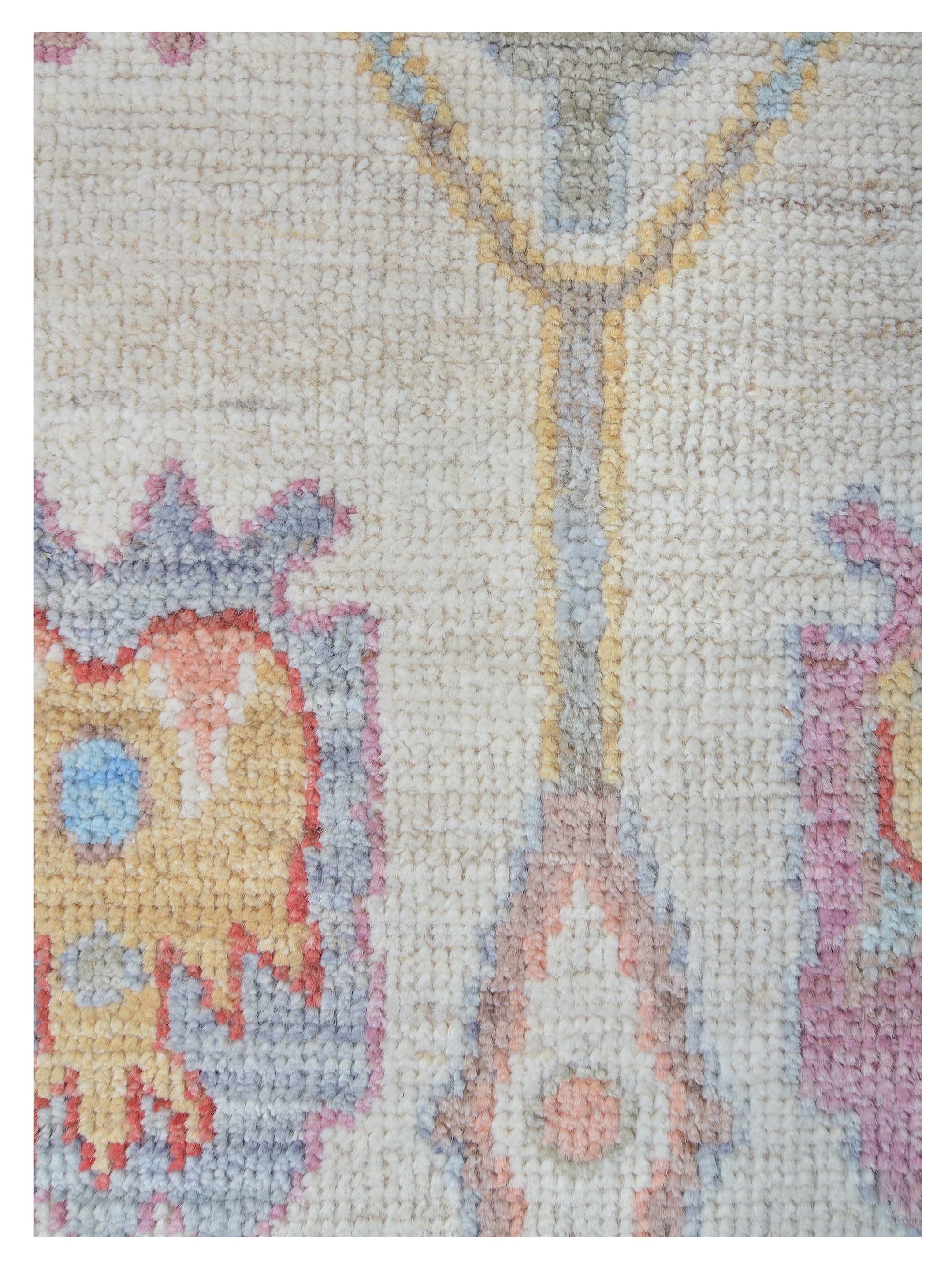Ushak Wool Weft Hand Knotted Ivory 3x8 - Image 4 of 6