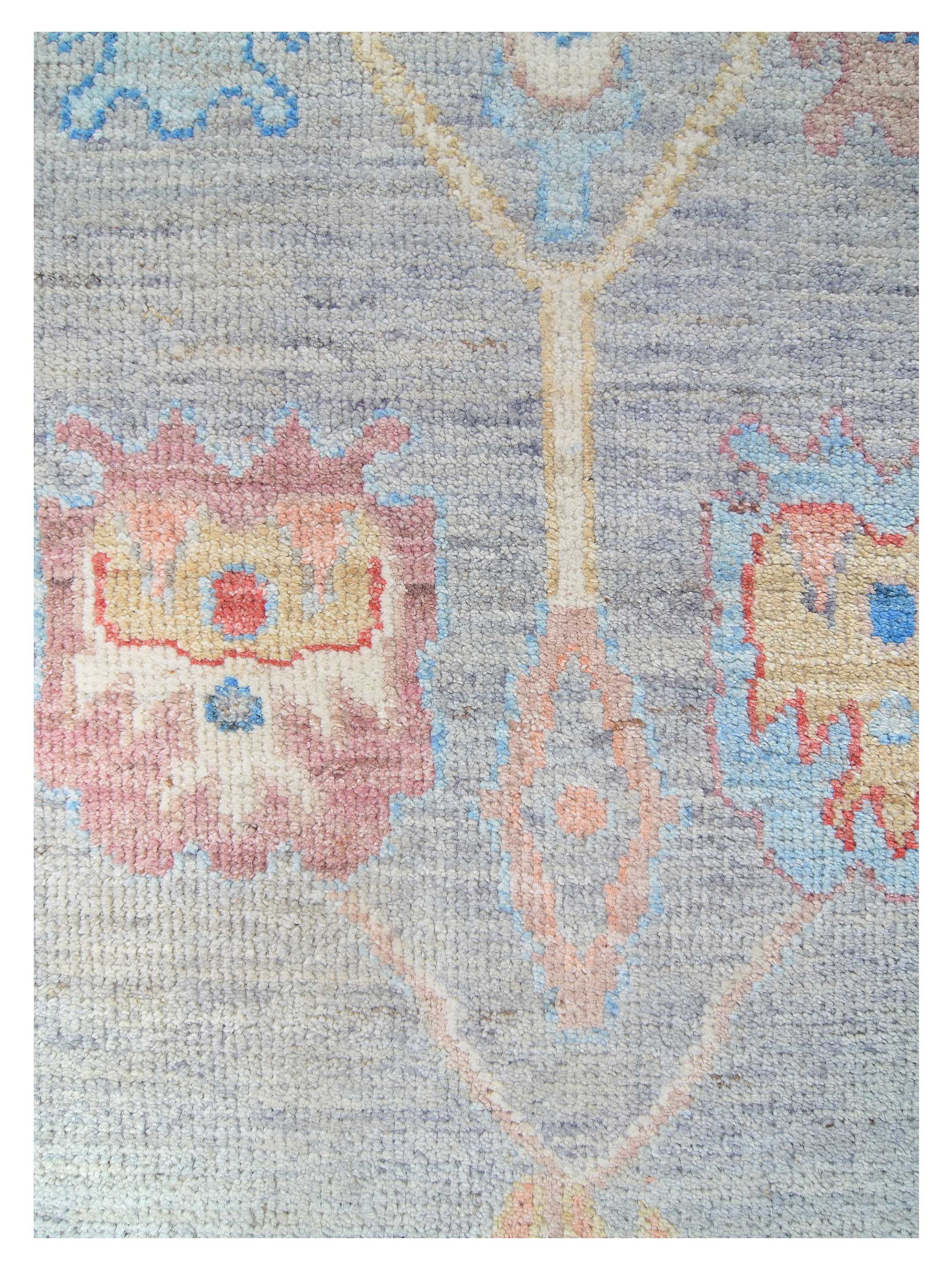 Ushak Wool Weft Hand Knotted Grey 3x14 - Image 4 of 6