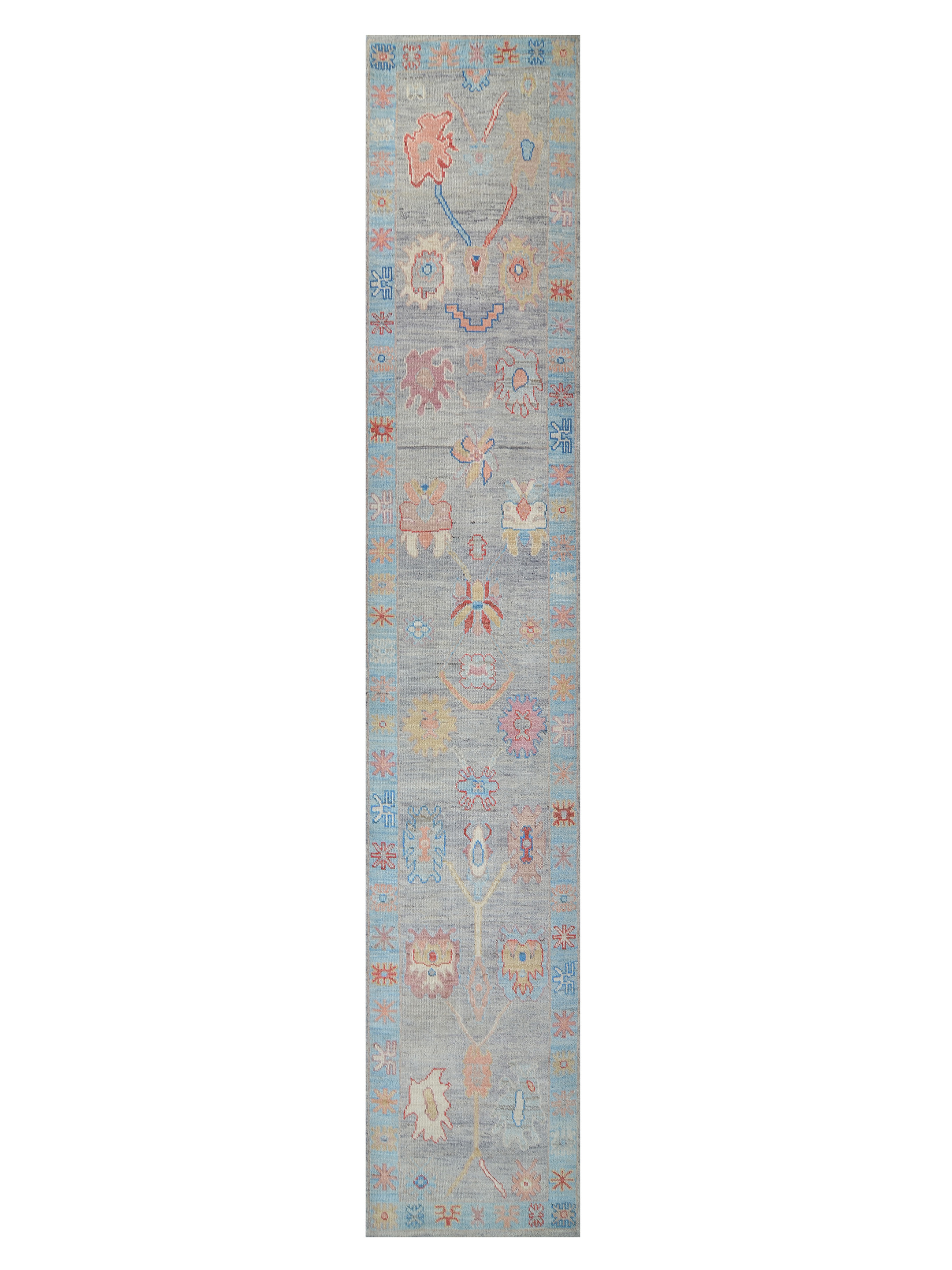 Ushak Wool Weft Hand Knotted Grey 3x14