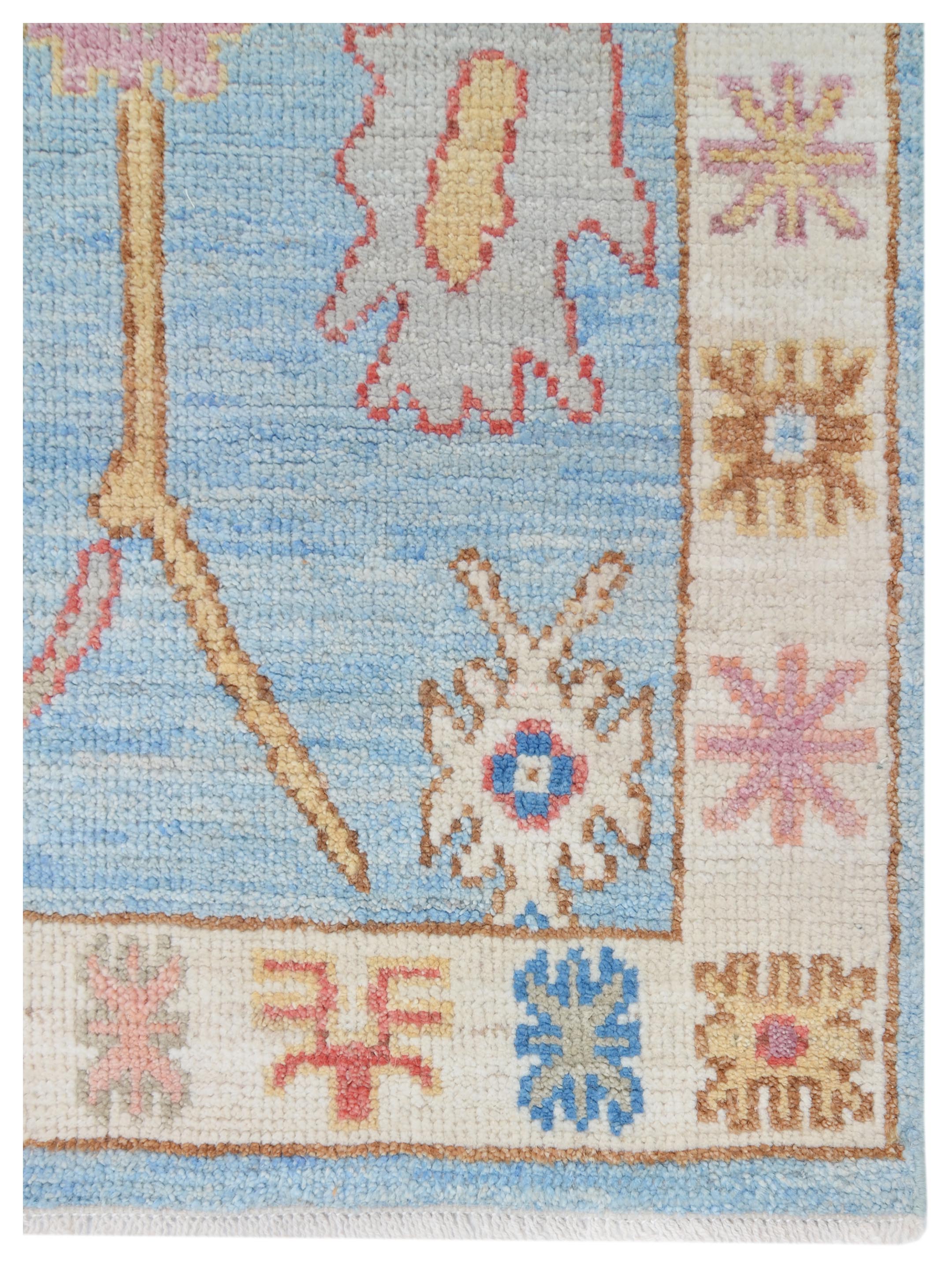 Ushak Wool Weft Hand Knotted White 2.6x12 - Image 3 of 7