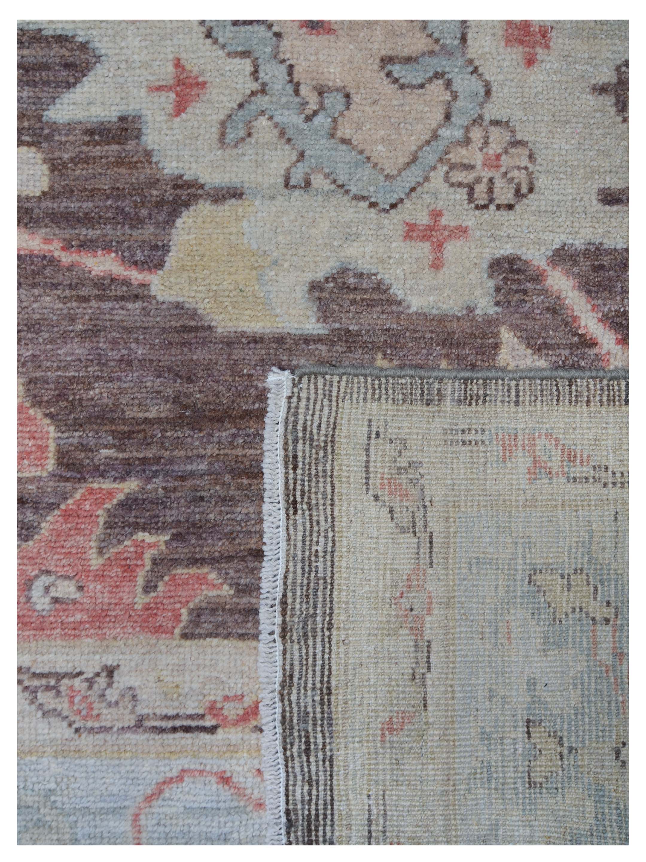 Ushak Wool Weft Hand Knotted Chocolate 9x12 - Image 5 of 6