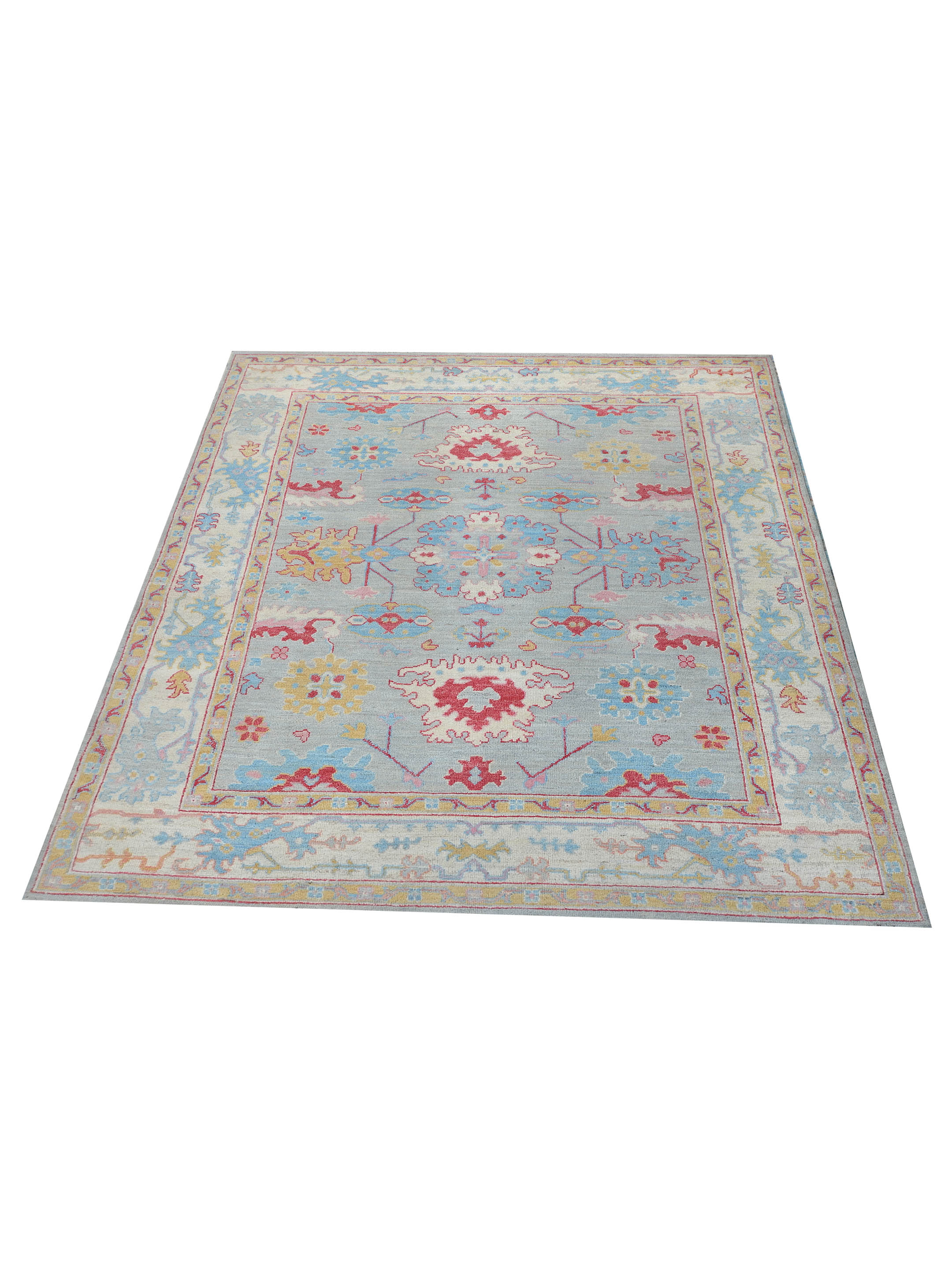 Ushak Wool Weft Hand Knotted Grey 8x10 - Image 2 of 6