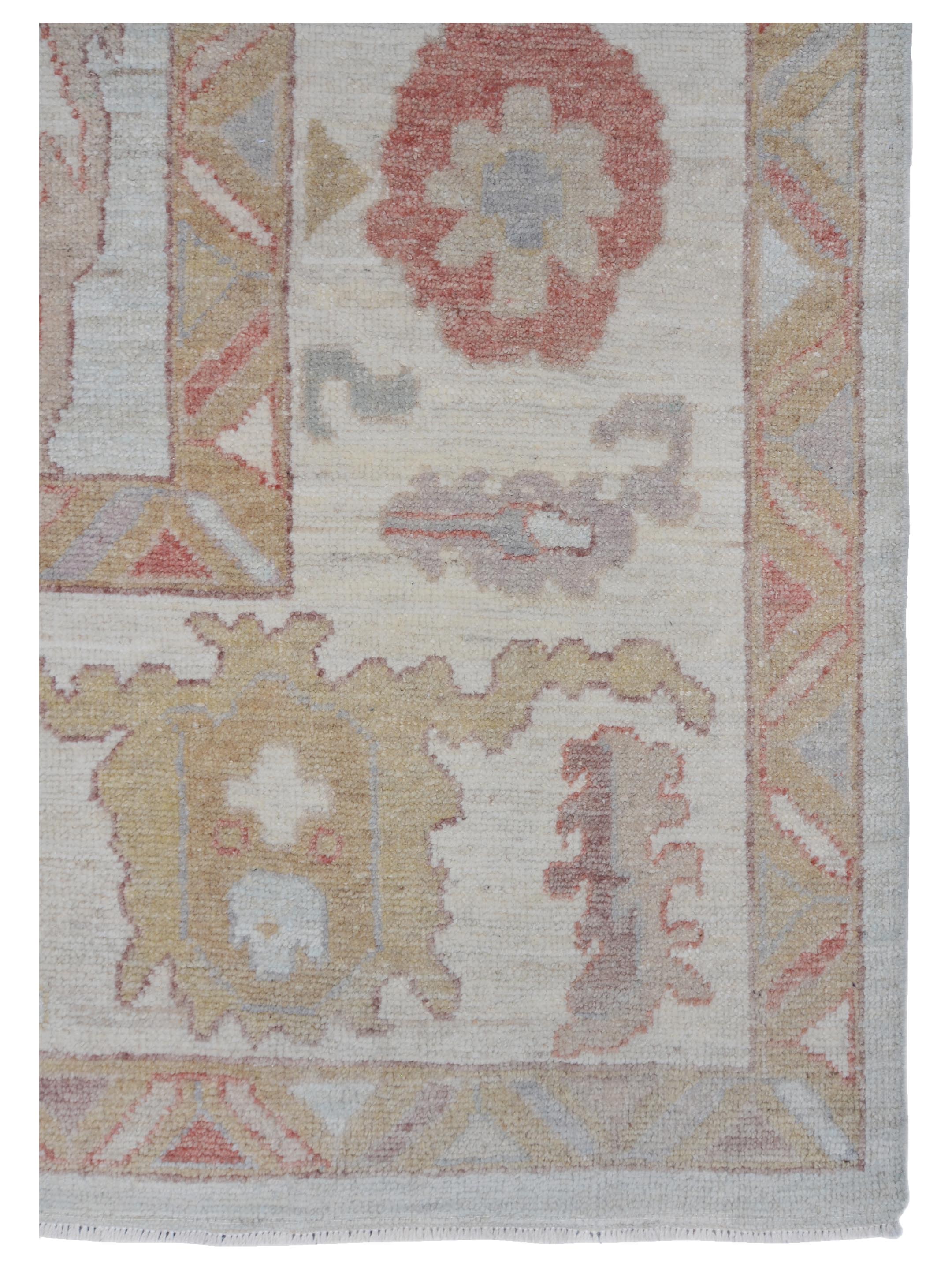 Ushak Wool Weft Hand Knotted Green 9x12 - Image 3 of 6