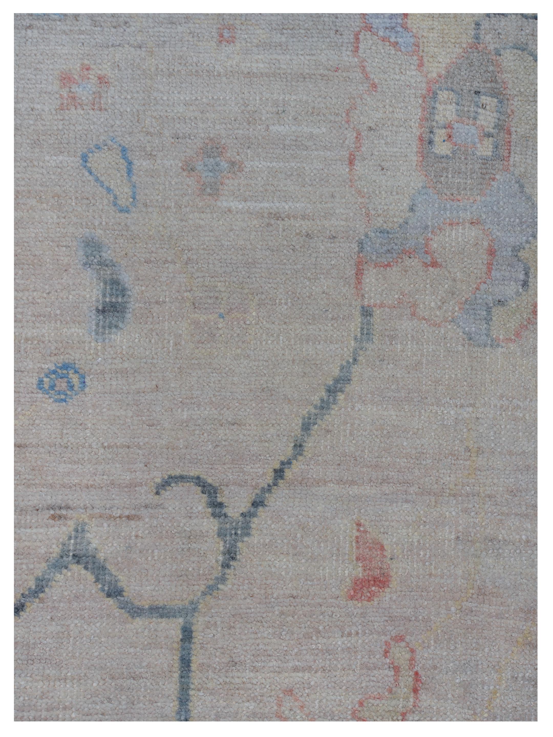 Ushak Wool Weft Hand Knotted Beige 9x12 - Image 4 of 6