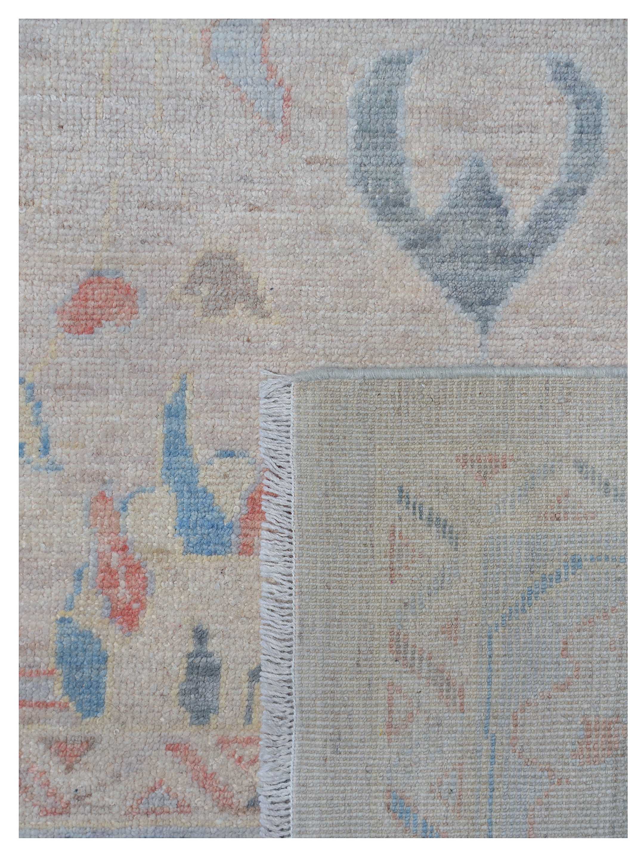 Ushak Wool Weft Hand Knotted Beige 9x12 - Image 5 of 6