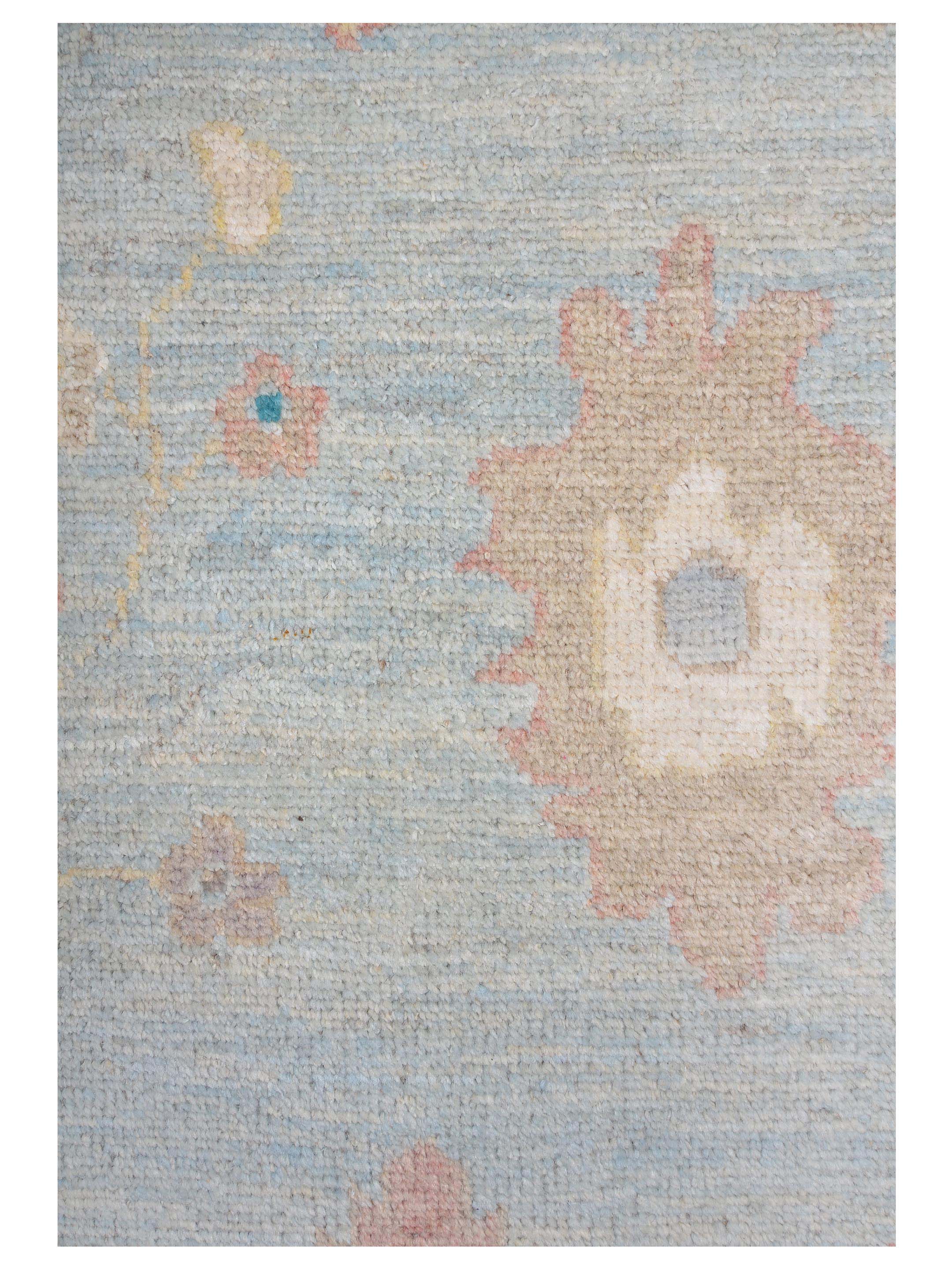 Ushak Wool Weft Hand Knotted Turquoise 6x9 - Image 4 of 6