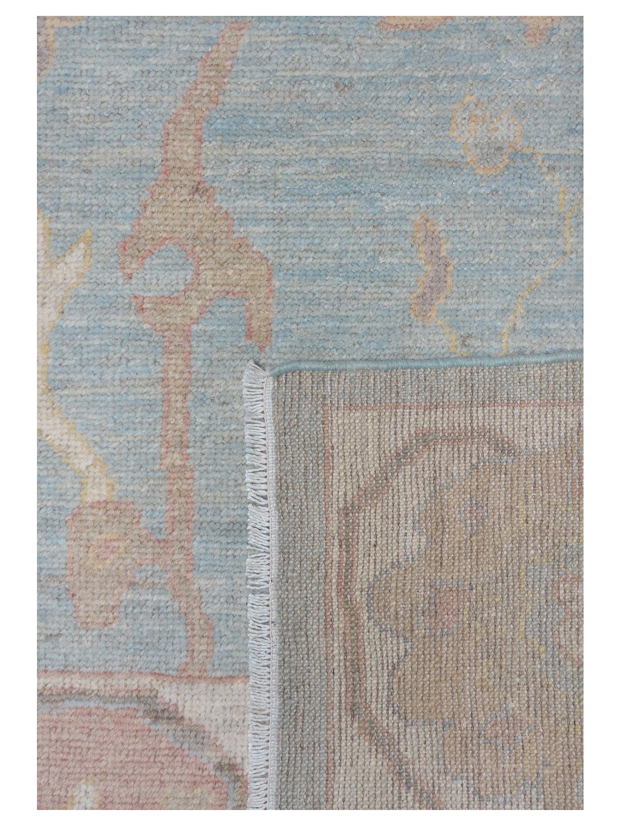 Ushak Wool Weft Hand Knotted Turquoise 6x9 - Image 5 of 6