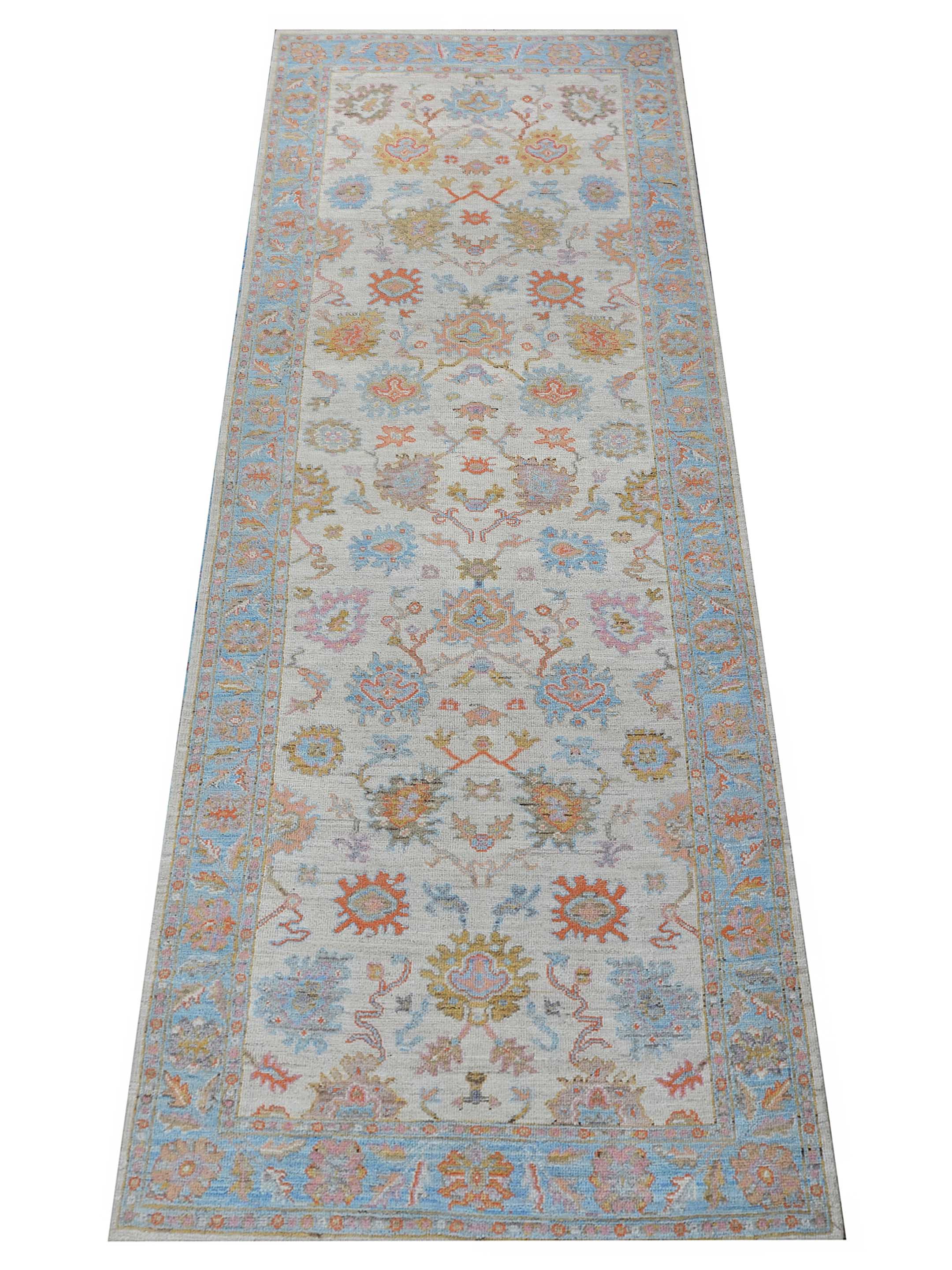 Ushak Wool Weft Hand Knotted Ivory 5x15 - Image 2 of 6