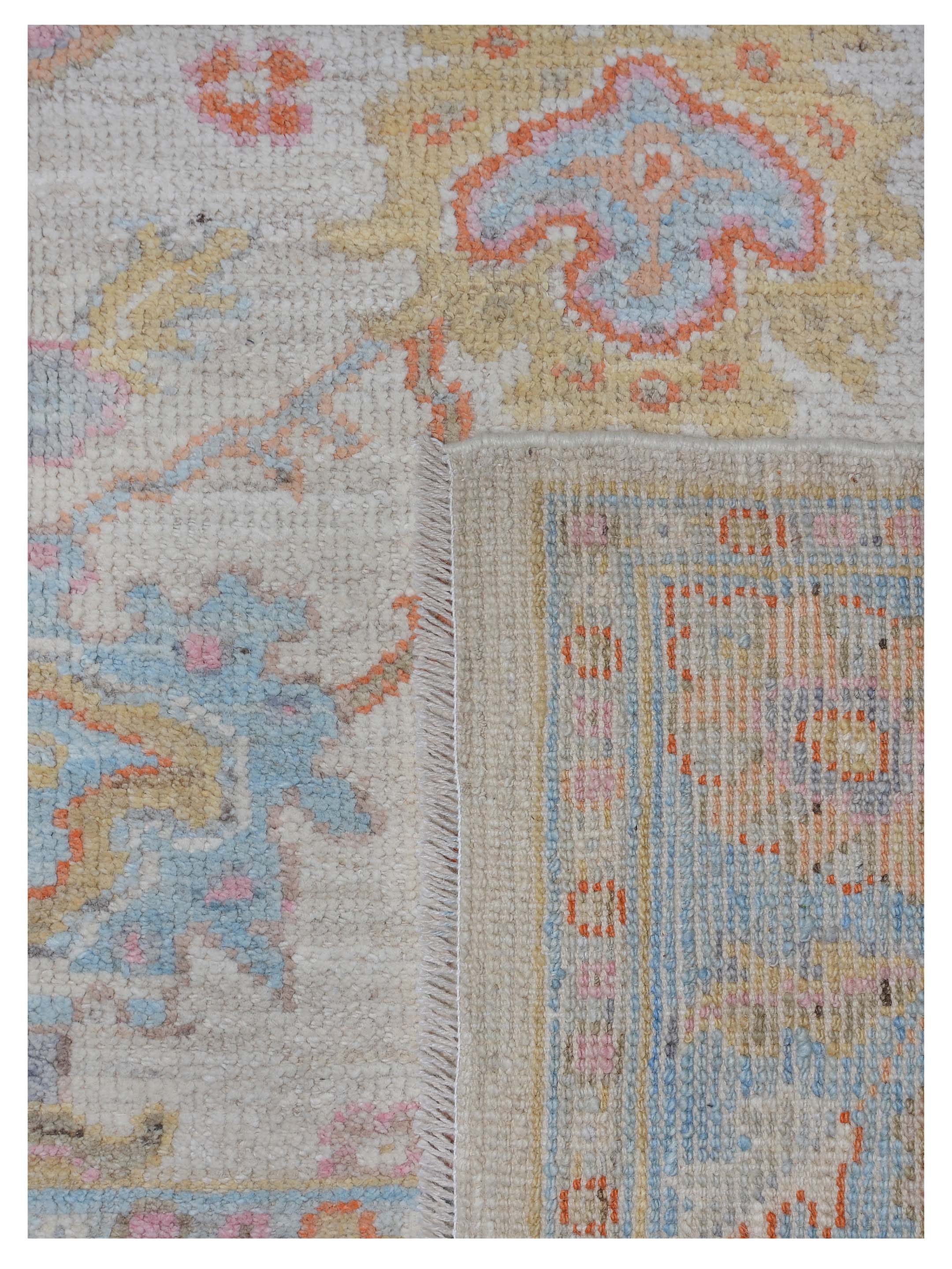 Ushak Wool Weft Hand Knotted Ivory 5x15 - Image 5 of 6