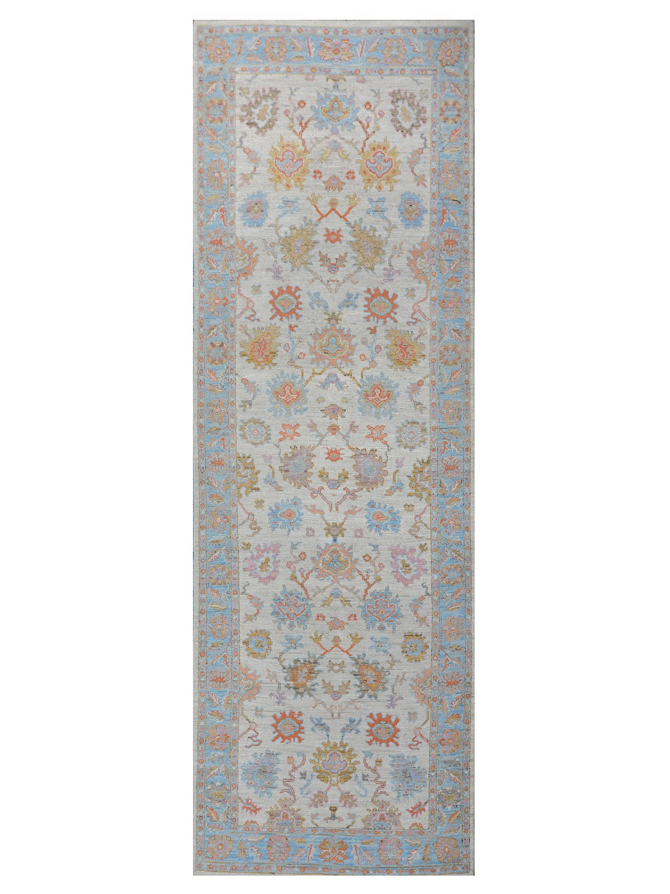 Ushak Wool Weft Hand Knotted Ivory 5x15 - Image 6 of 6