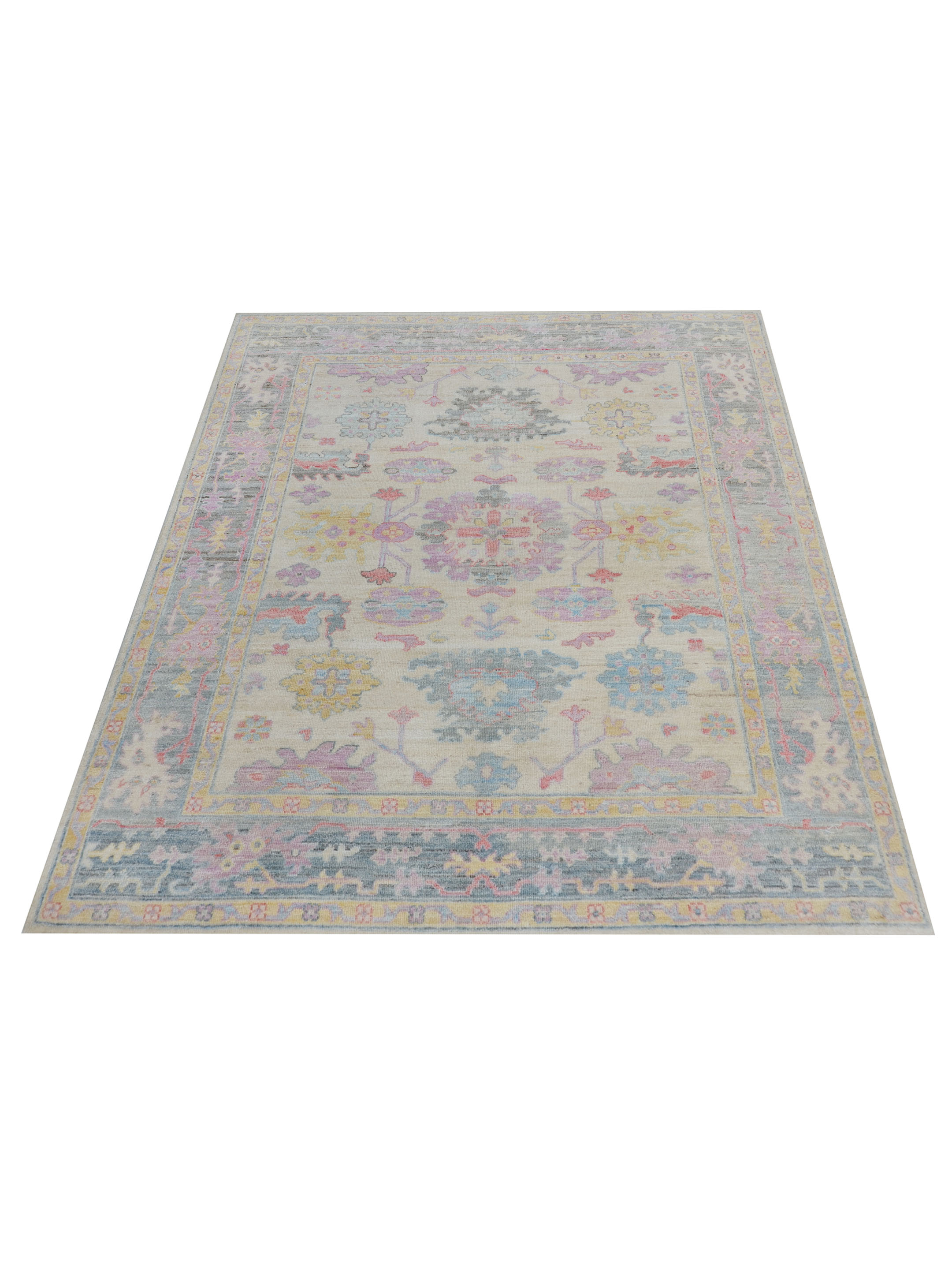 Ushak Wool Weft Hand Knotted Ivory 8x10 - Image 2 of 5