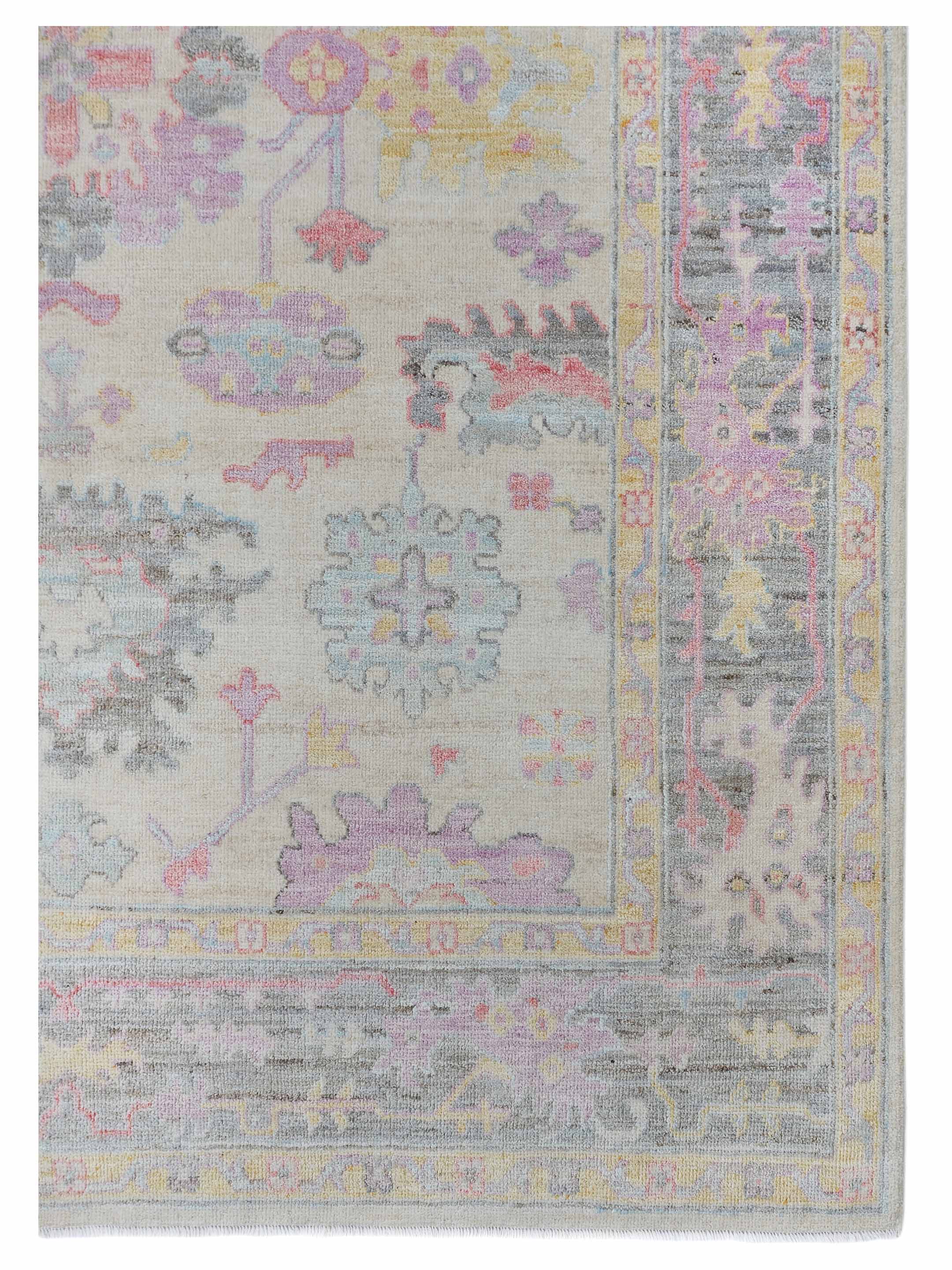 Ushak Wool Weft Hand Knotted Ivory 8x10 - Image 3 of 5