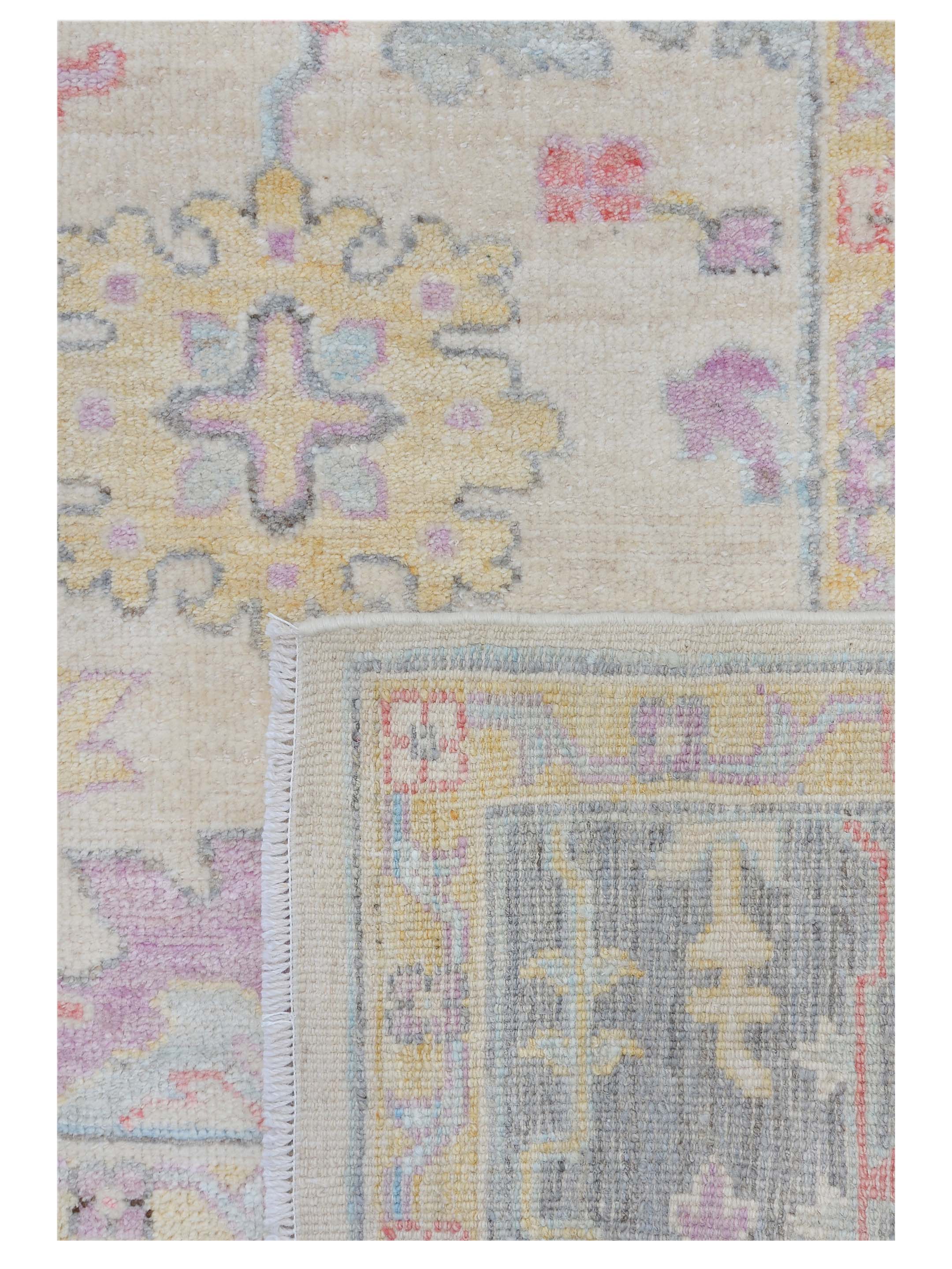 Ushak Wool Weft Hand Knotted Ivory 8x10 - Image 5 of 5